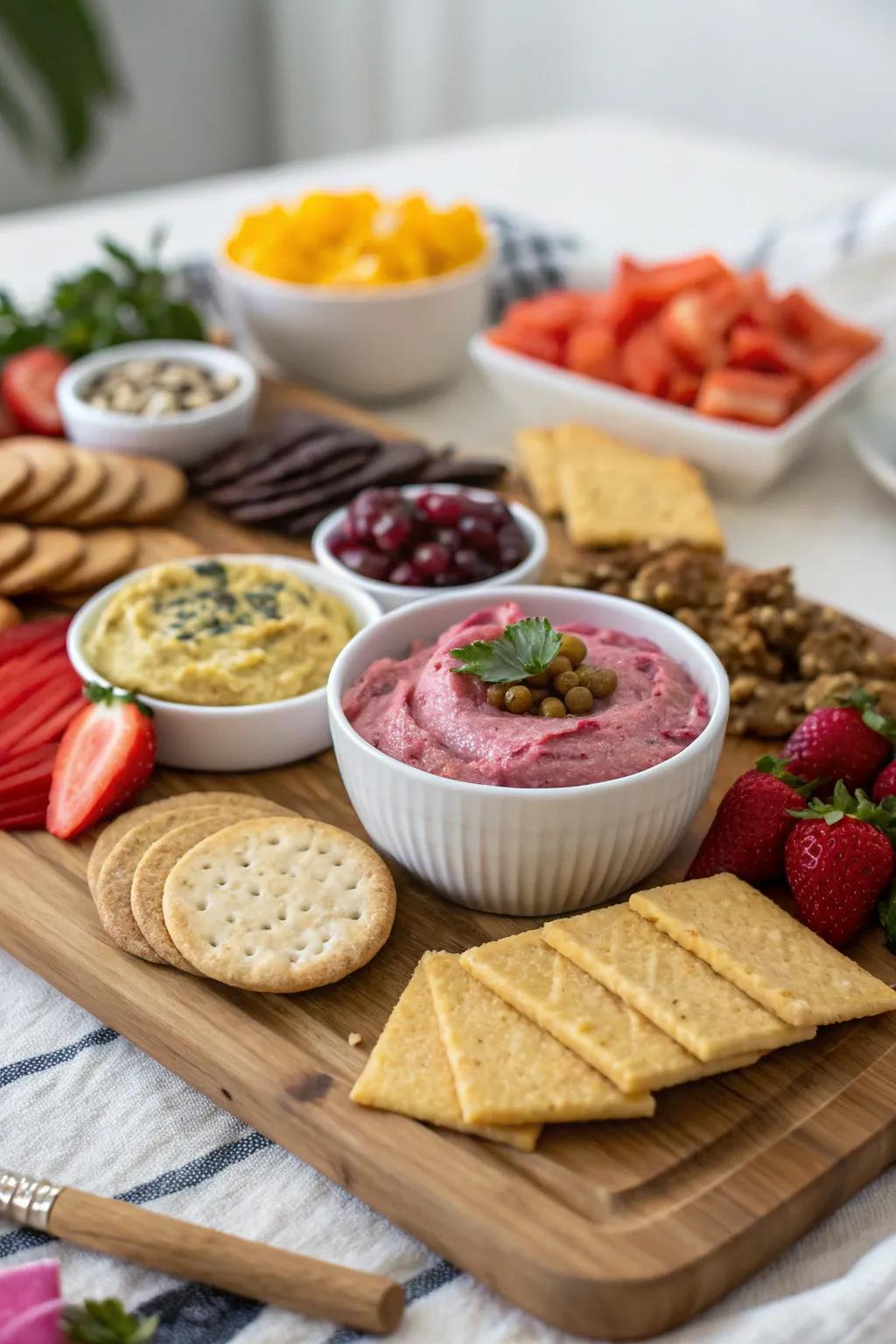 A DIY charcuterie board for interactive fun.