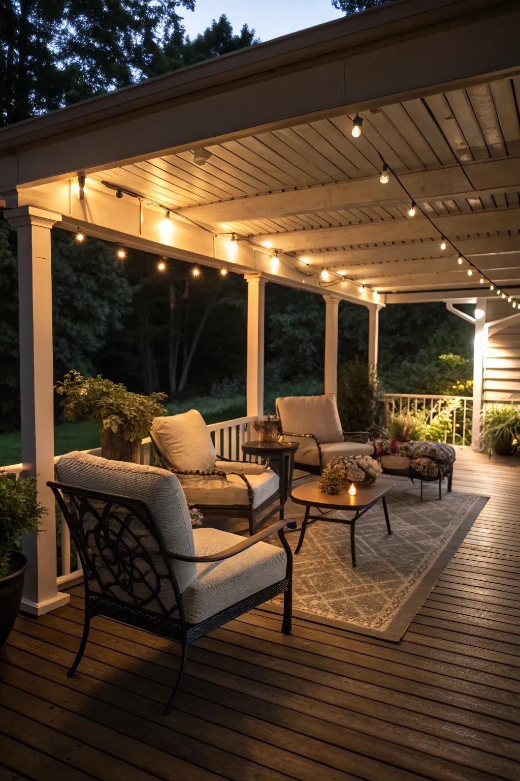 Underdeck spaces can be transformed into inviting shaded retreats.