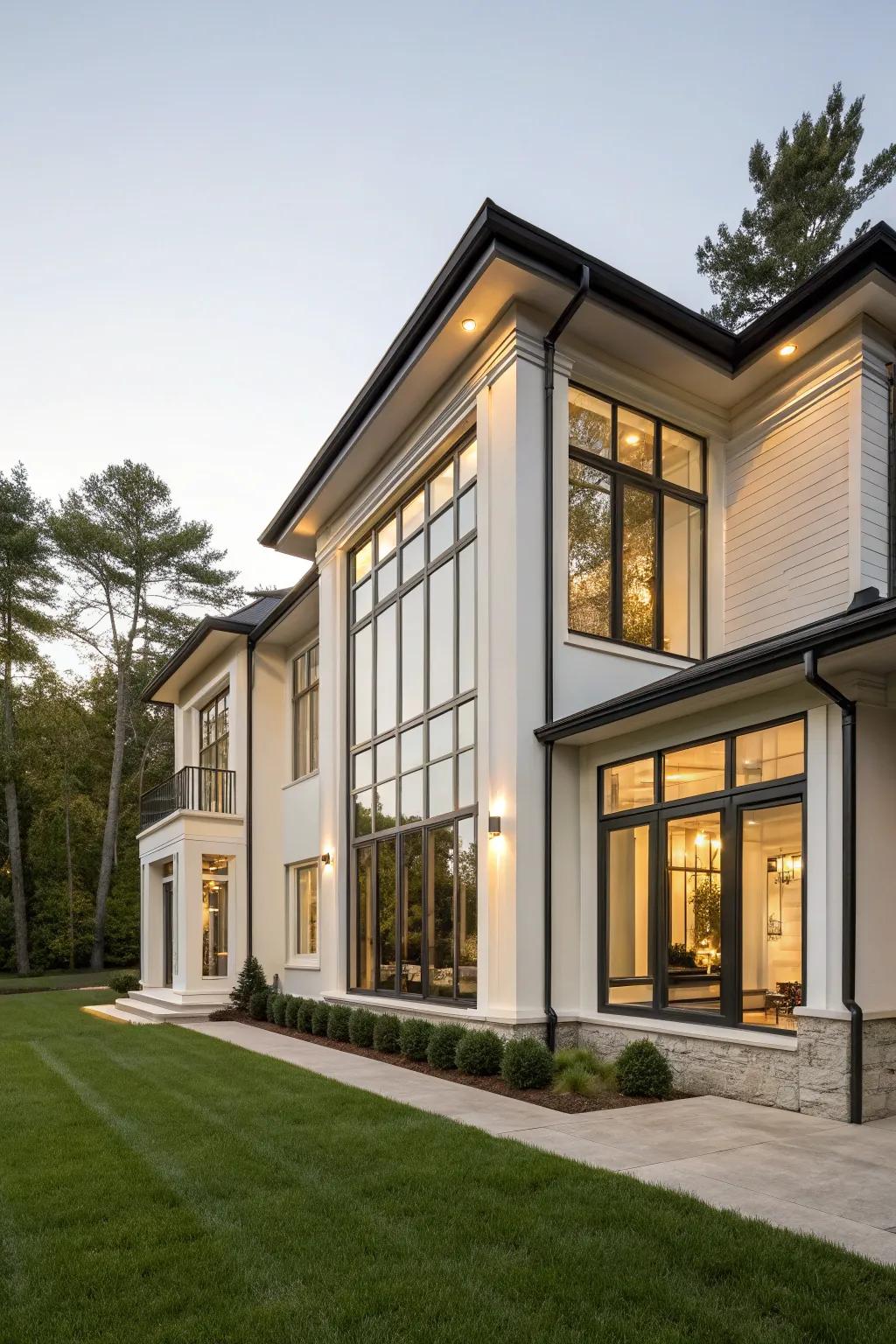 Vertical frames enhance height and inject elegance into your home's exterior.