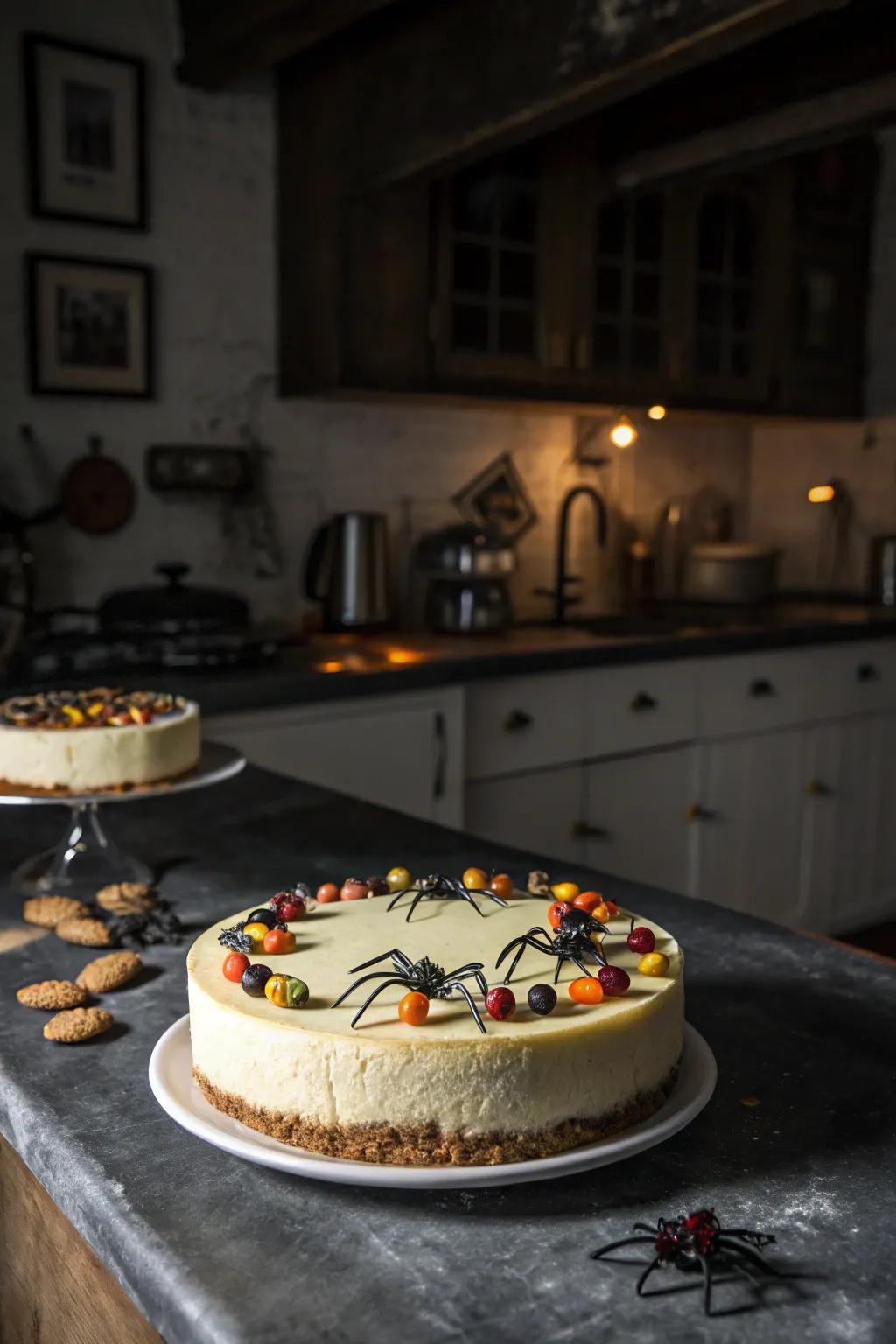 Candy spiders add a fun creepy-crawly element.