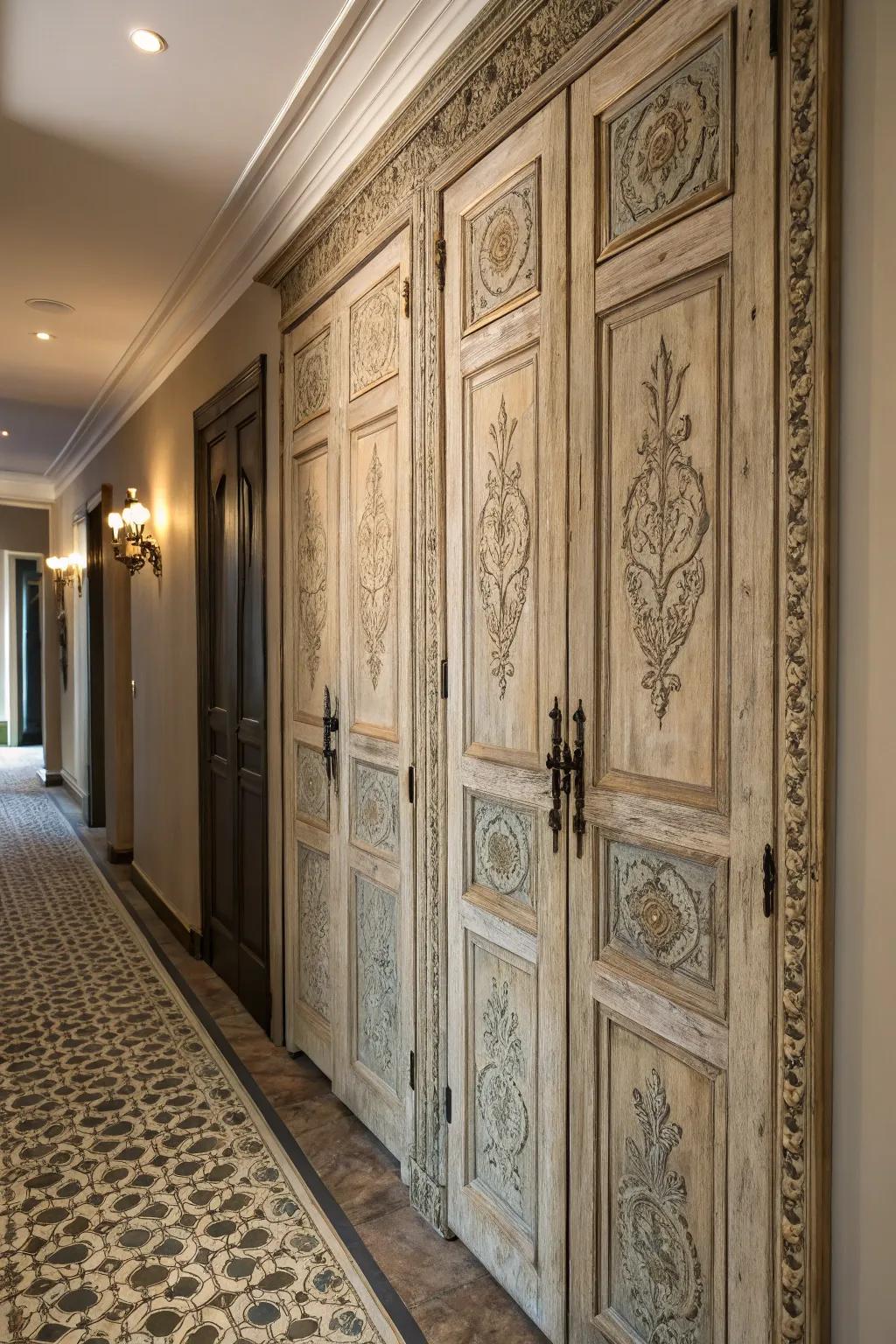 By adding doors that have been repurposed and have an antique style, you'll add identity.