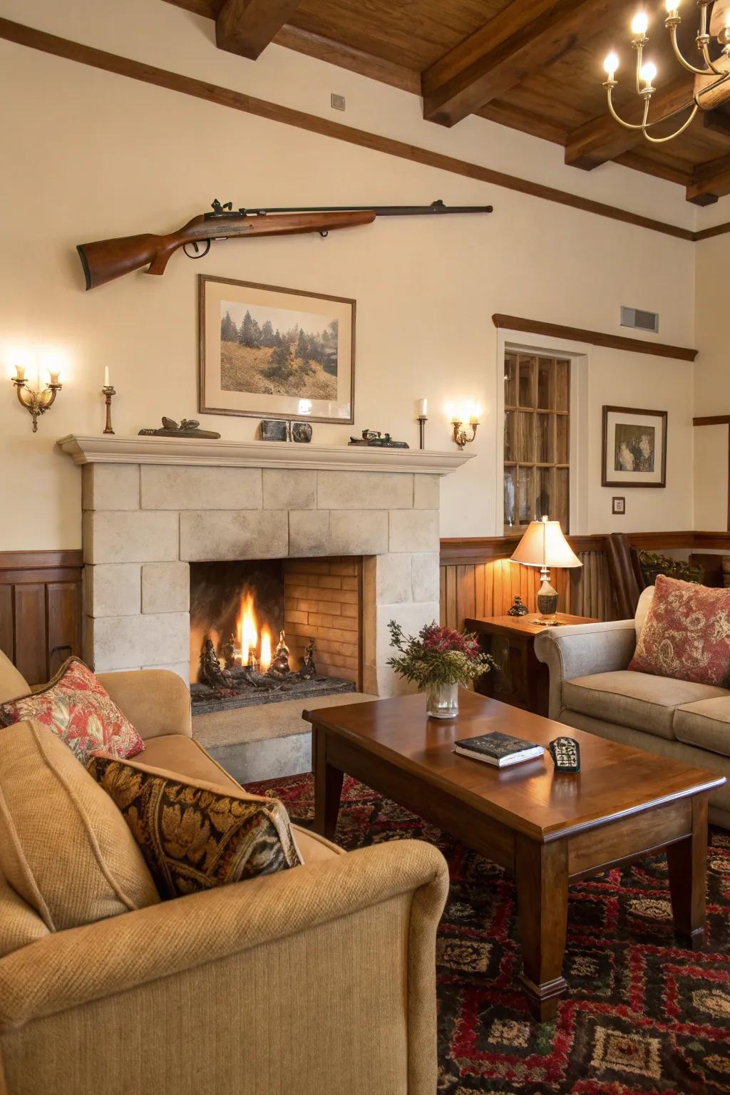 Vintage hunting gear adds authenticity and a sense of history.