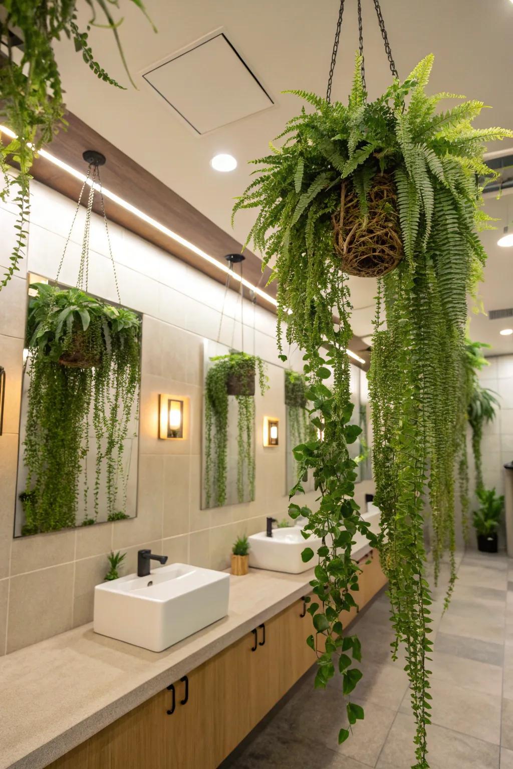 Craft a tropical retreat with a hanging bath garden.