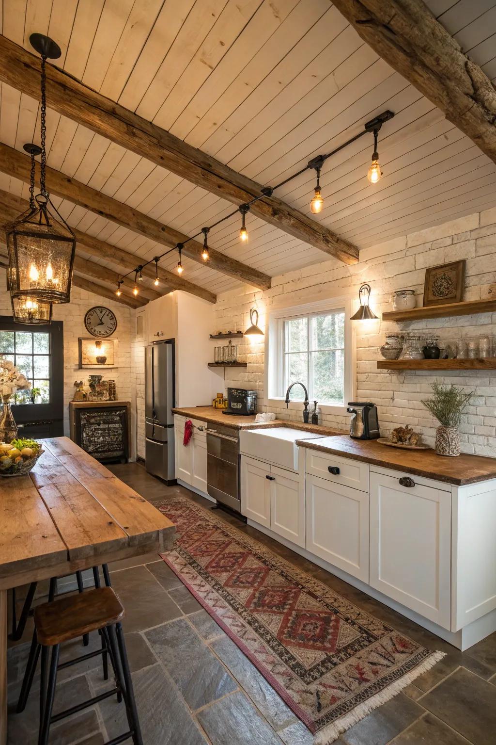 Enhance your kitchen with the rustic sophistication of tongue-and-groove.