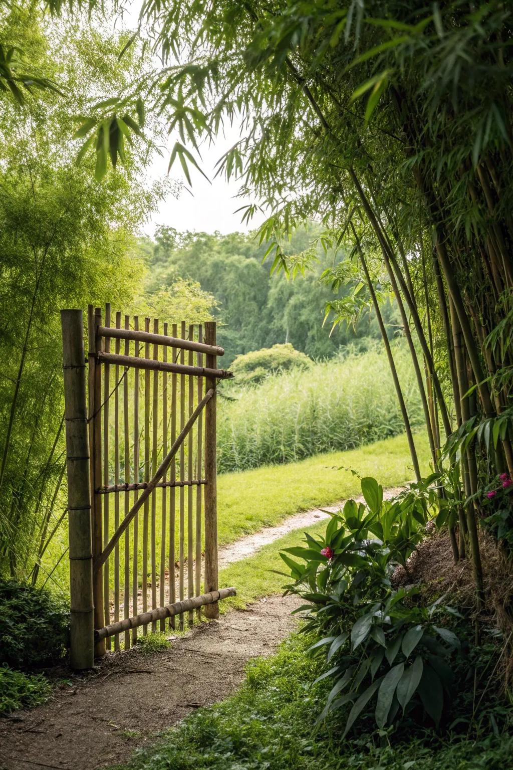A bamboo entrance for a natural, exotic gateway.