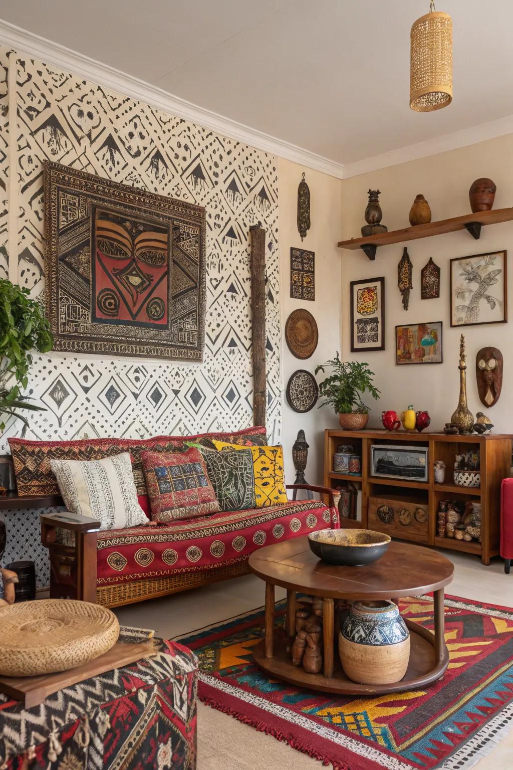 Tribal patterns add cultural richness and storytelling to your space.