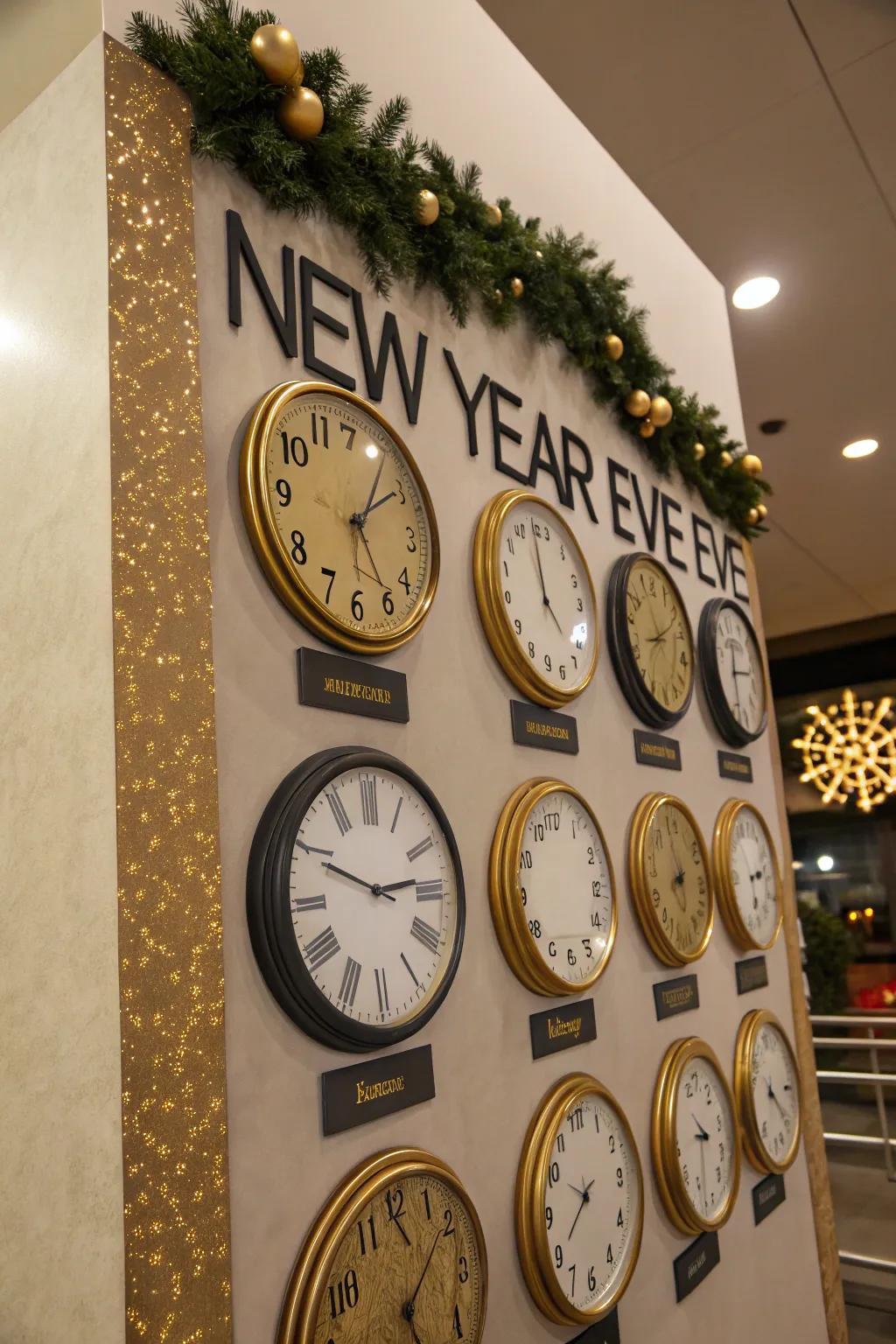 A countdown clock display builds anticipation for the New Year's Eve festivities.