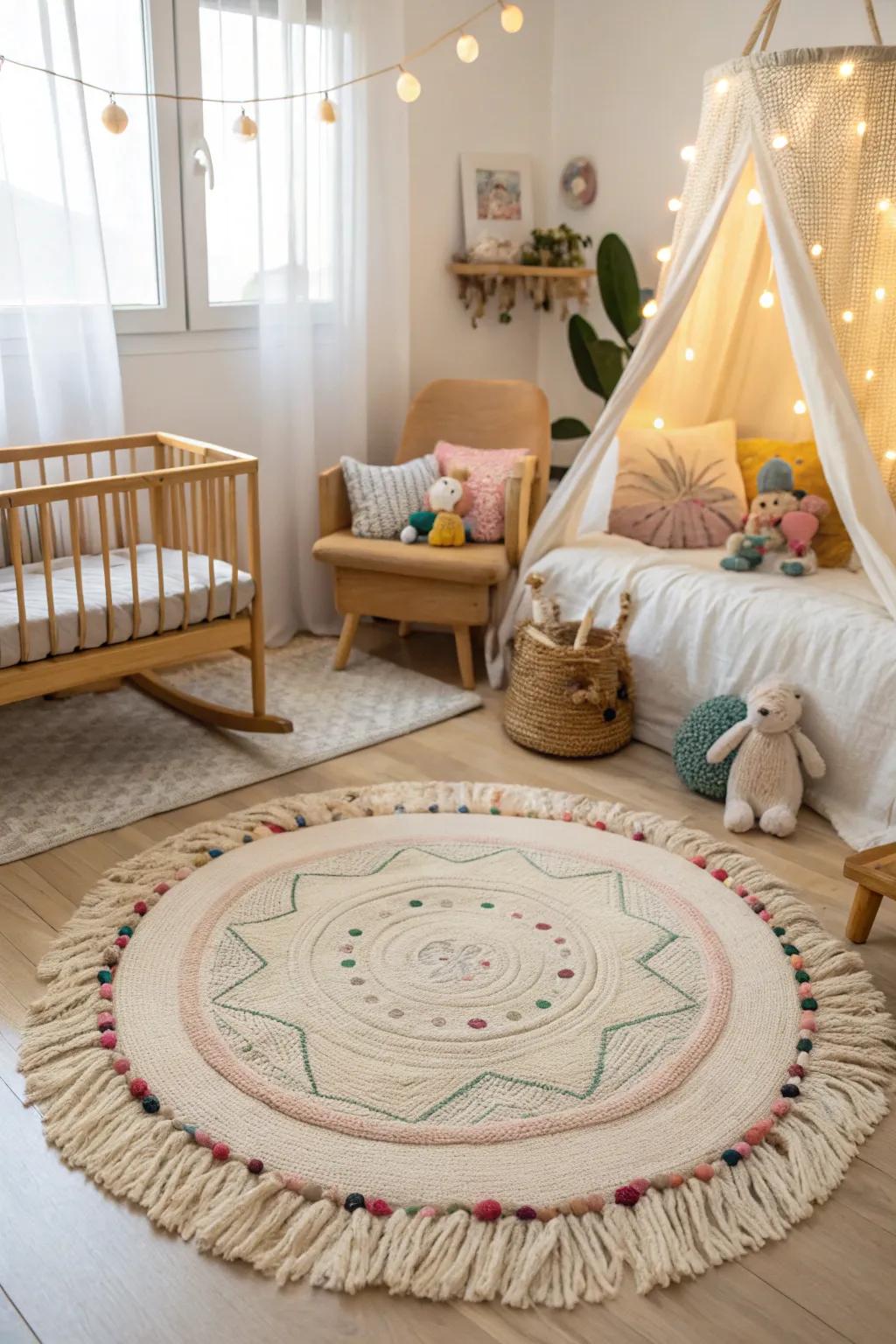 Fringe adds a fun and playful element to the nursery.