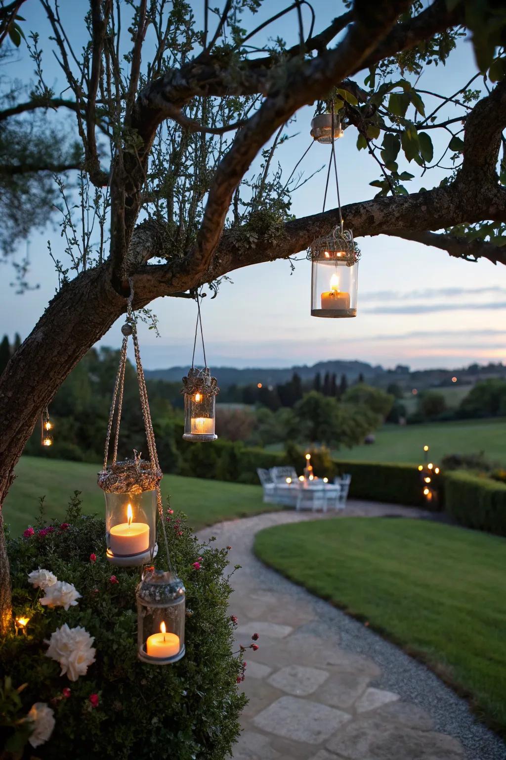 A tealight tree display adds height and interest to your decor.