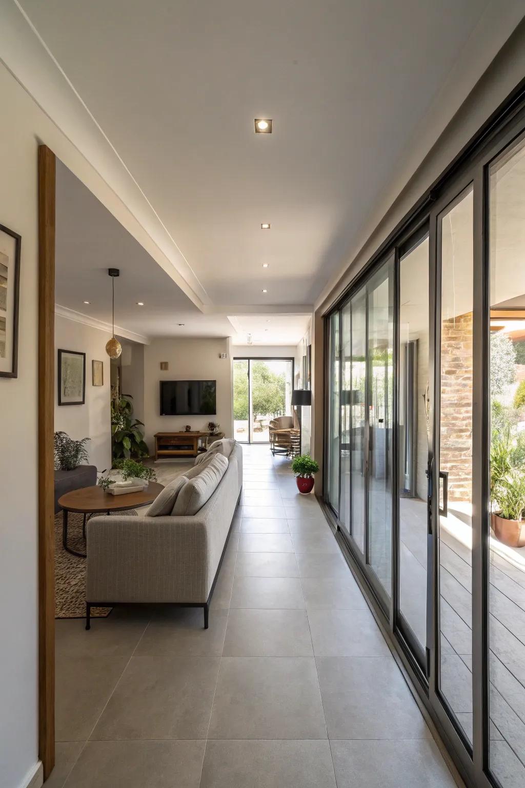 Sliding doors save space and let you change things up in small layouts.