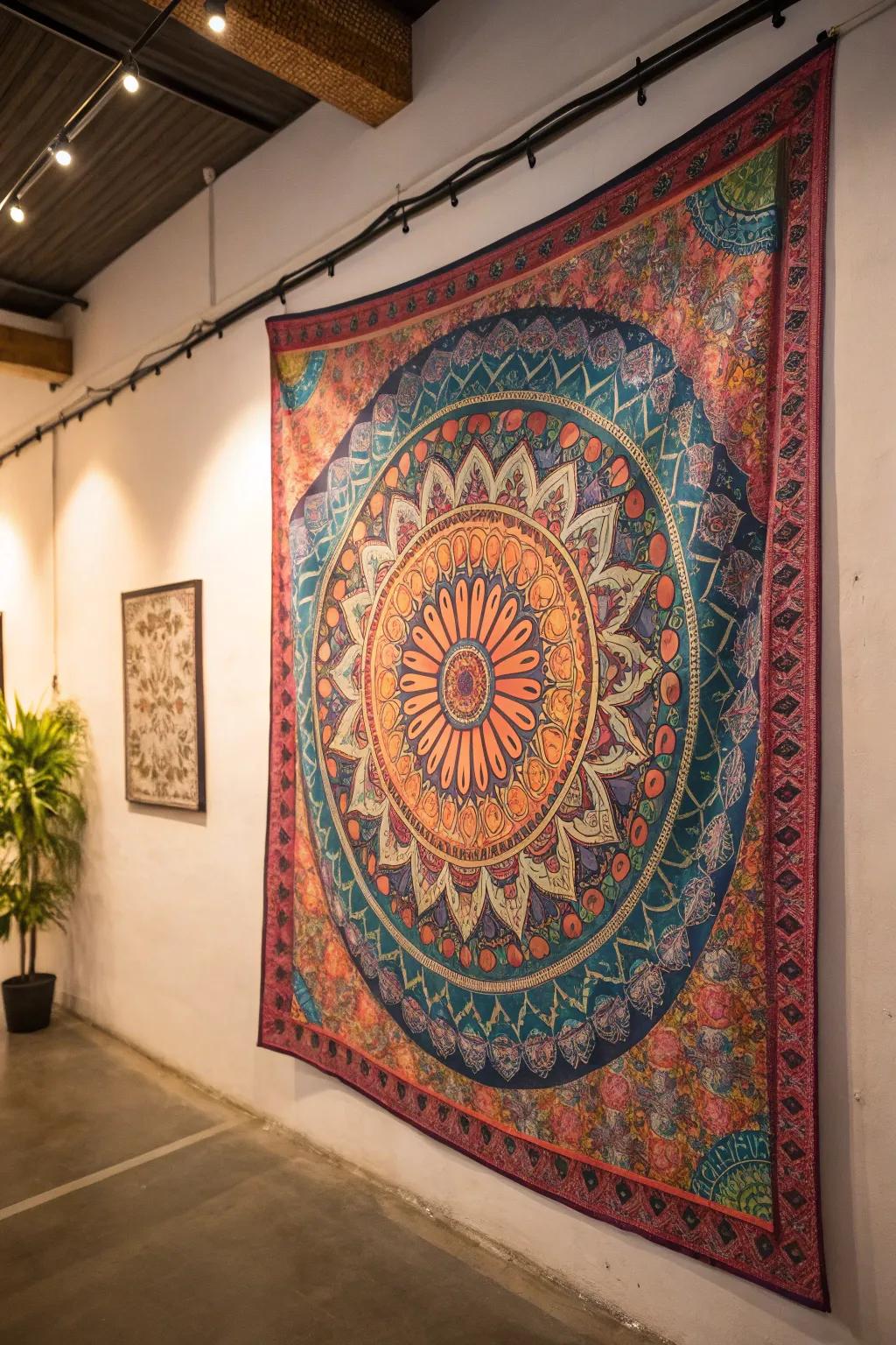 Tapestries make a bold and colorful statement as wall art.