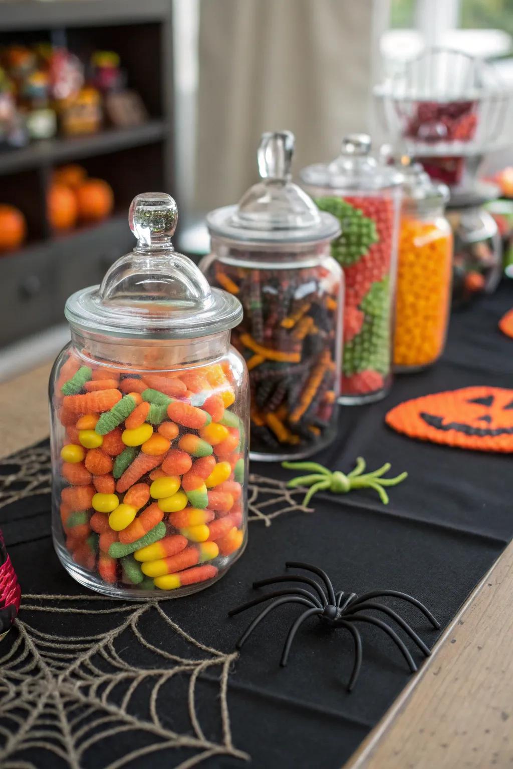 Creepy crawly candies add a fun and eerie surprise.