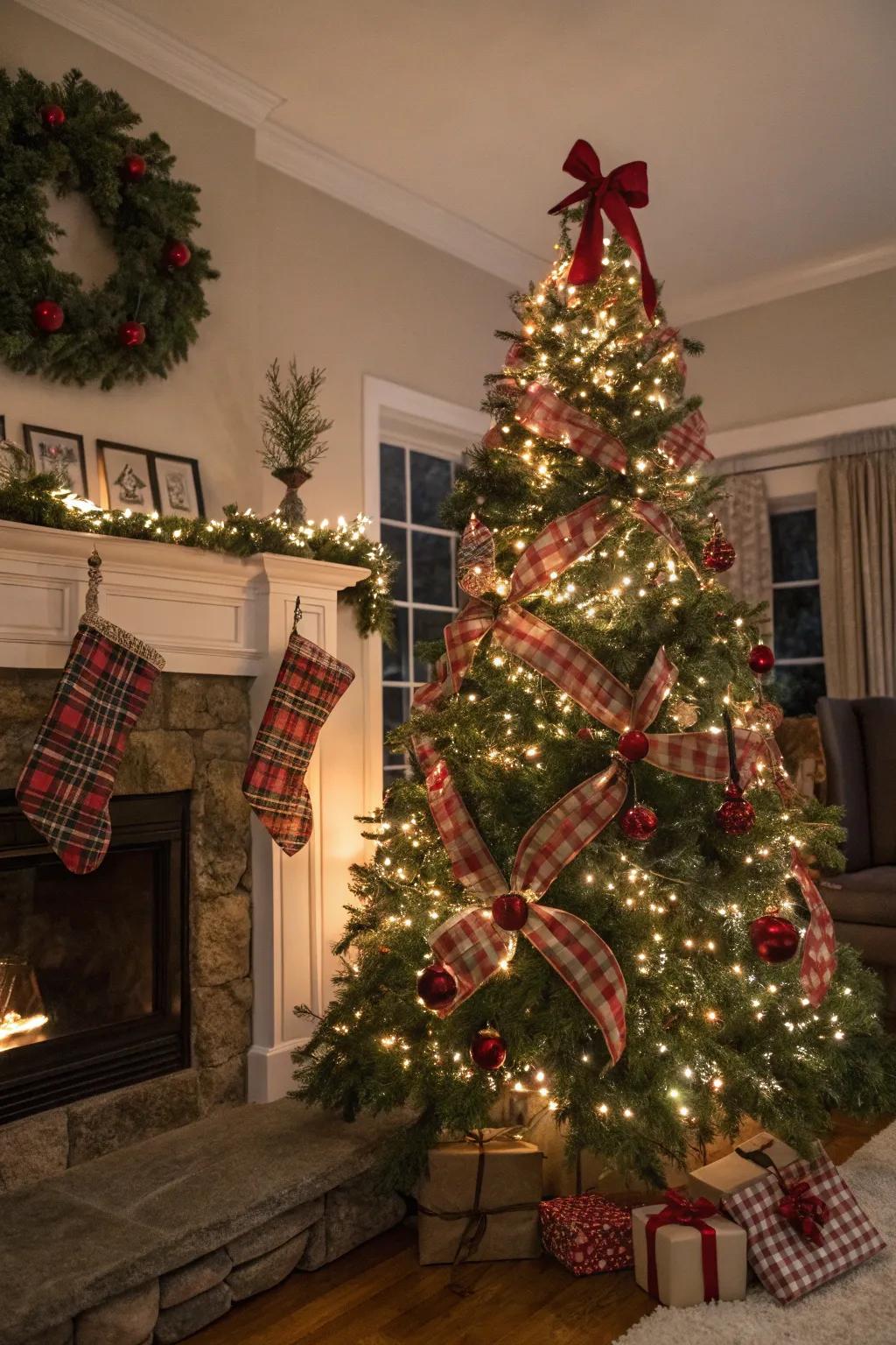 Snug tradition portrayed through tartan accents.