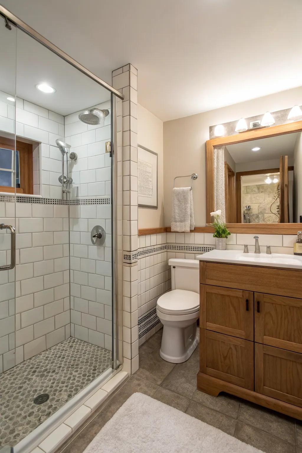 Partial walls define spaces while maintaining openness.