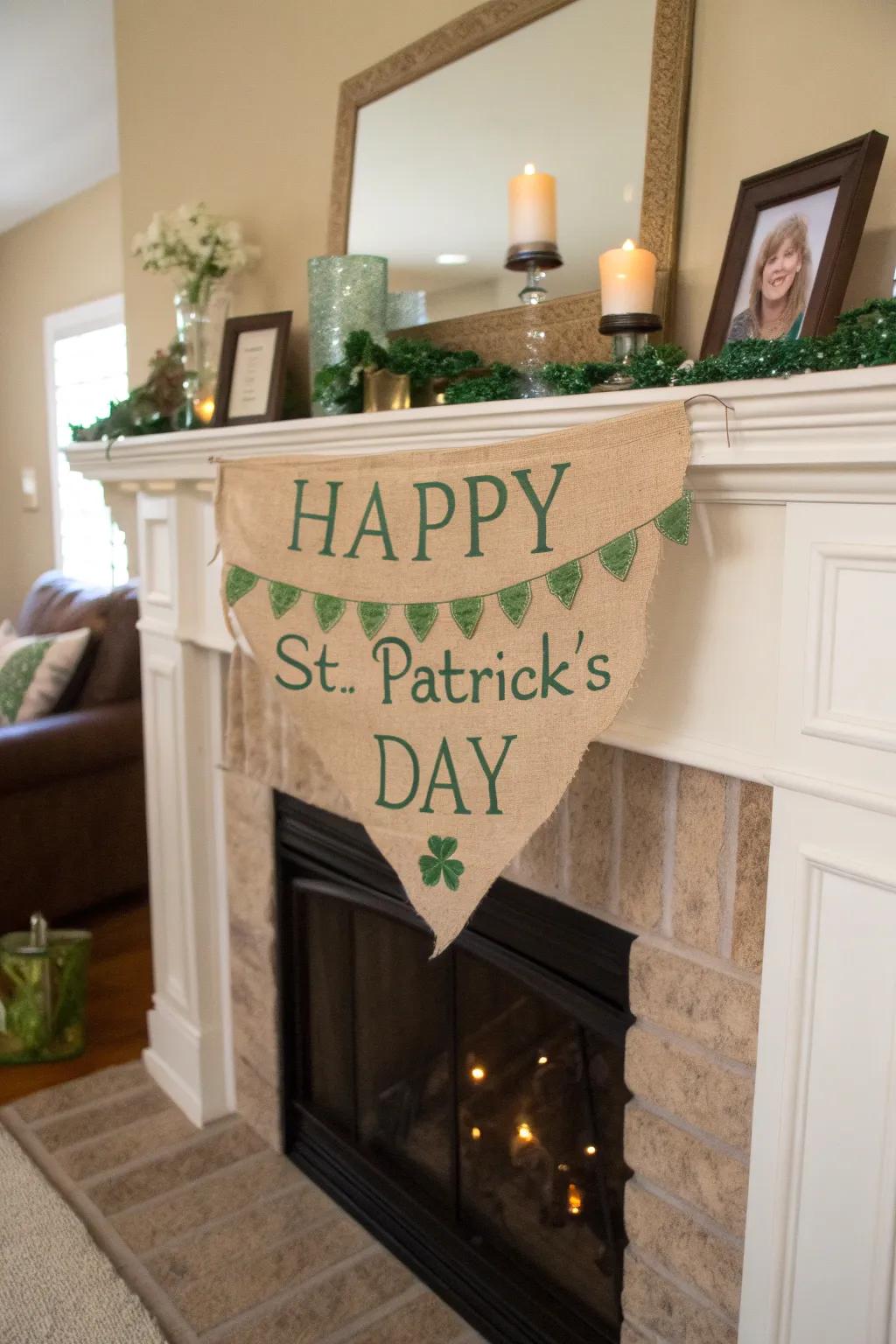 Add a rustic touch with a homemade holiday banner.