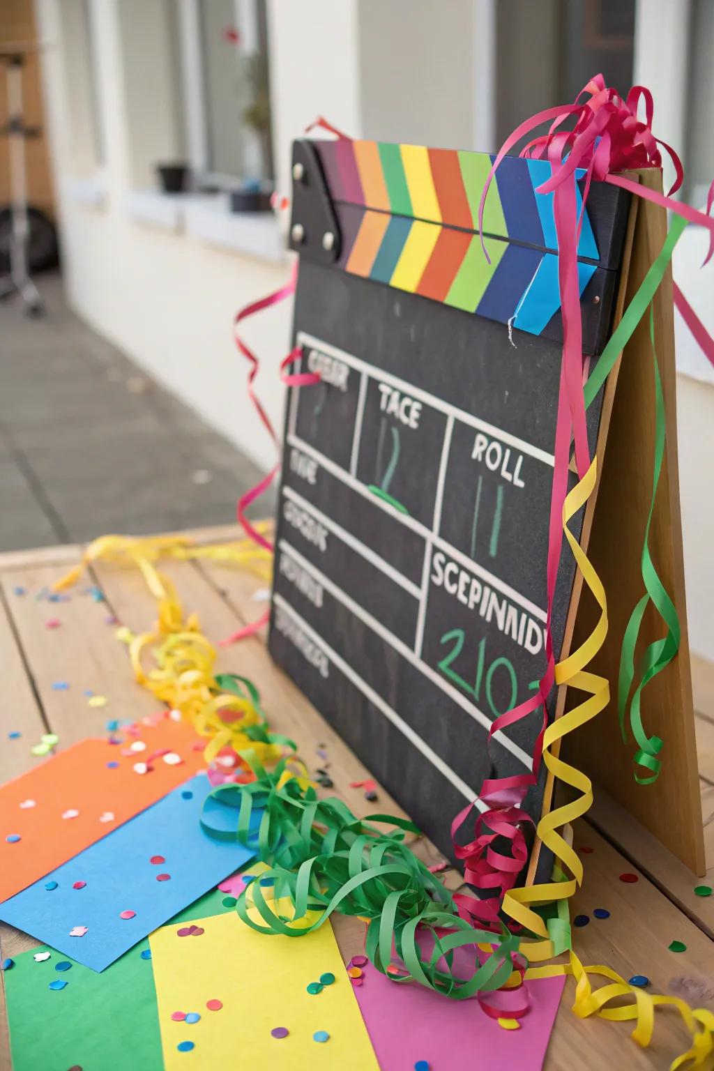 A board celebrating summer with a spectrum celebration theme.
