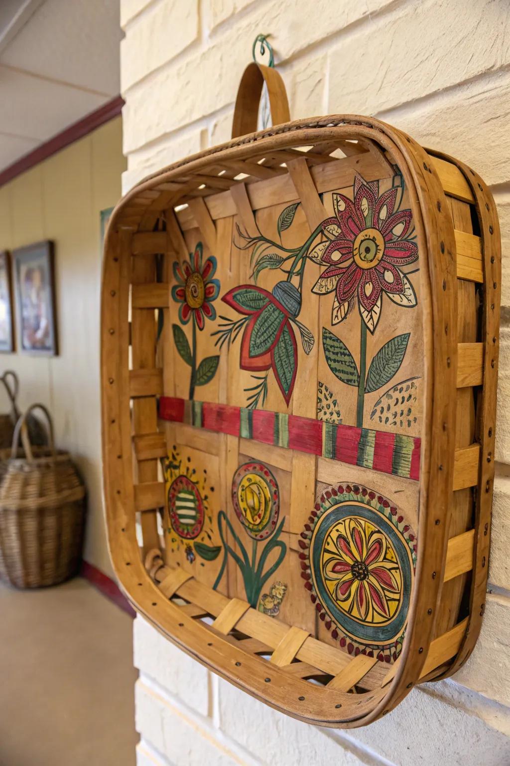 Convert your feed sack into a chic wall art piece.