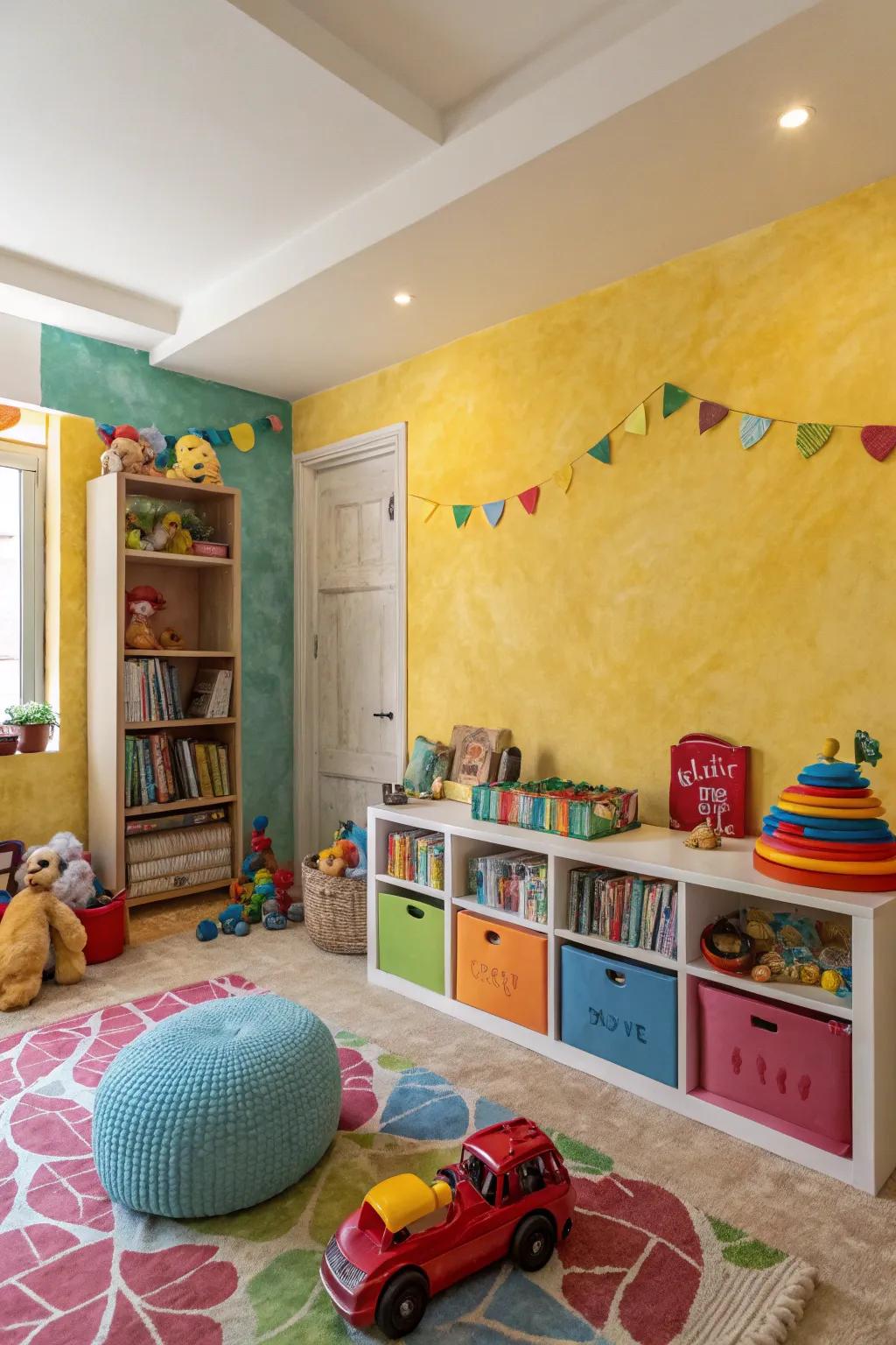 Add whimsy to a kids' room with colorful Venetian plaster.