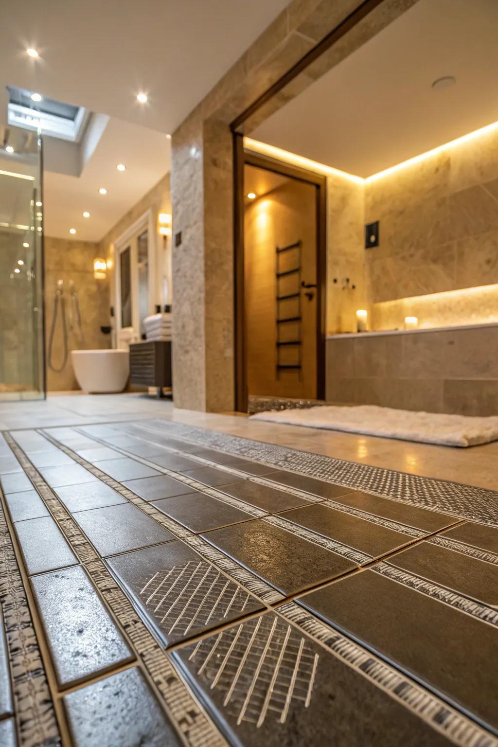 Radiant ground warming adds a hint of opulence and warmth.