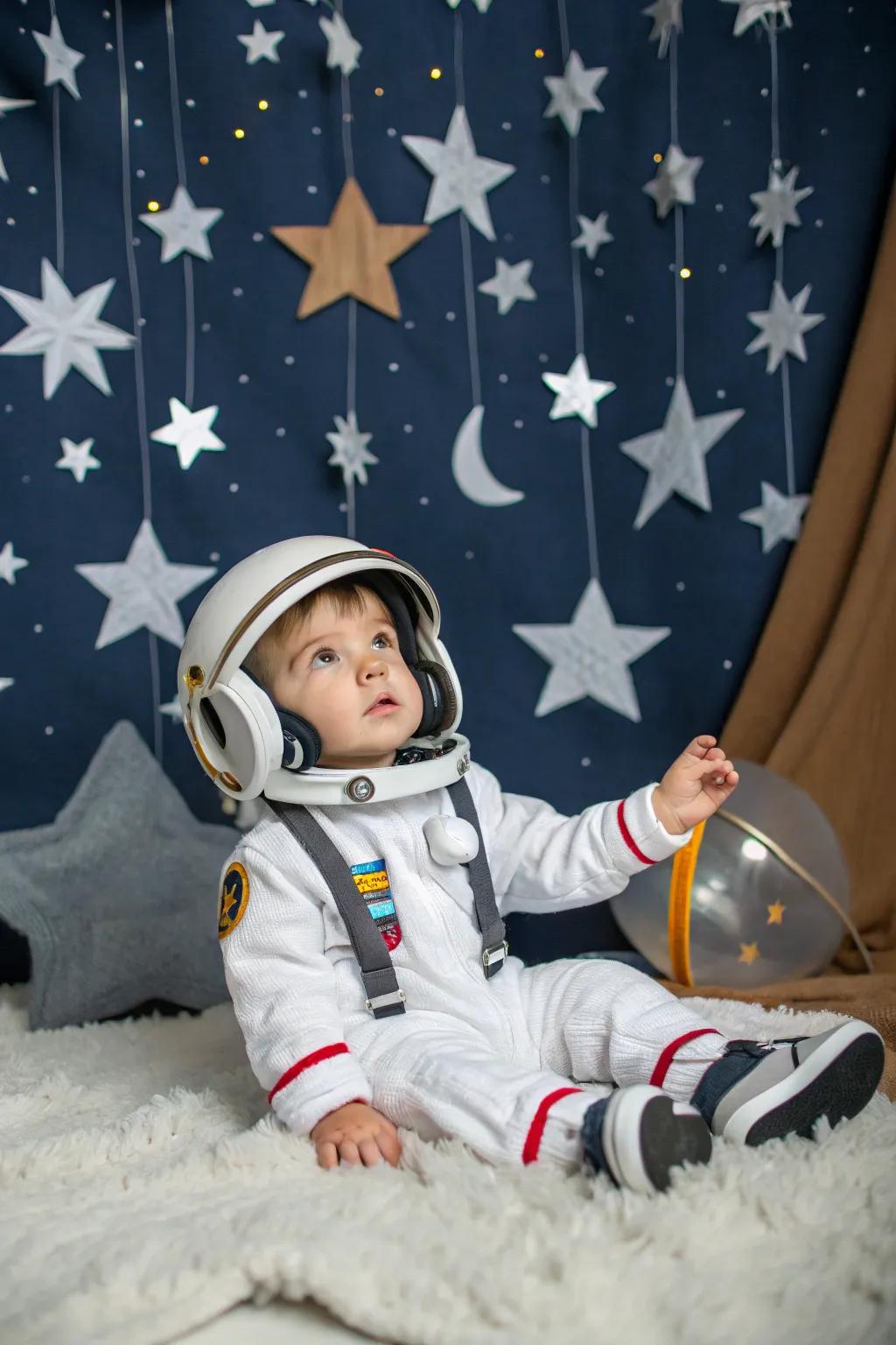 Blast off with this astronaut costume for Halloween.