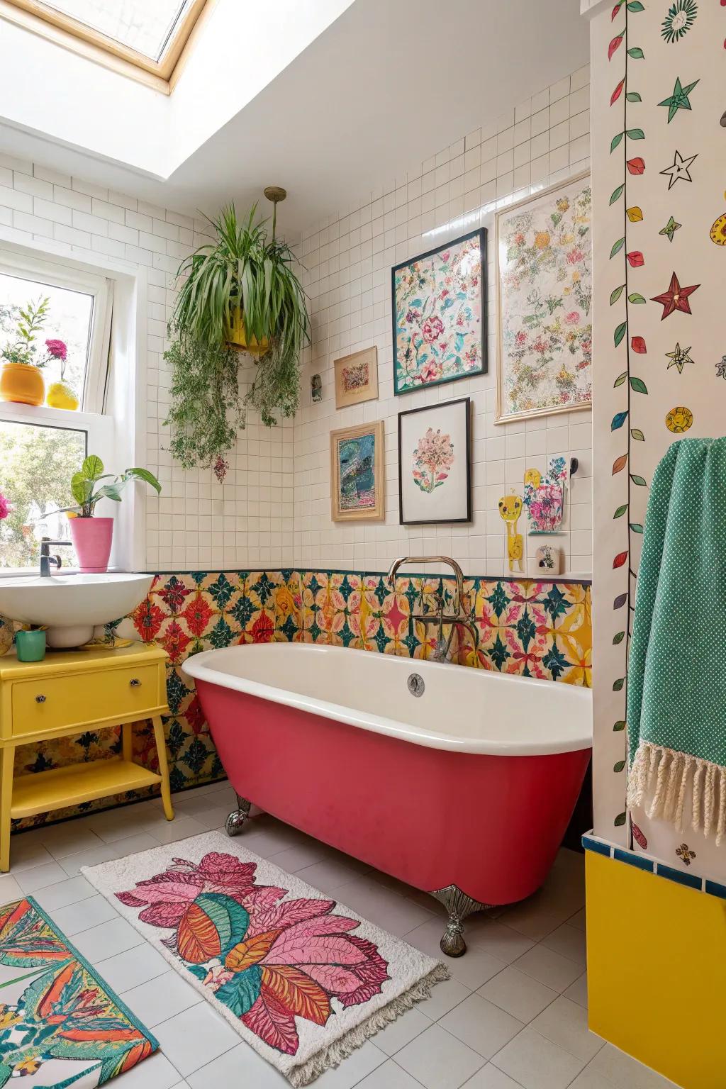 Make a statement with a colorful bathtub finish.