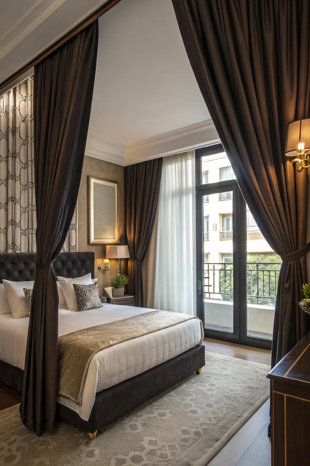 Your bedroom gains a burst of color and texture from statement drapes.