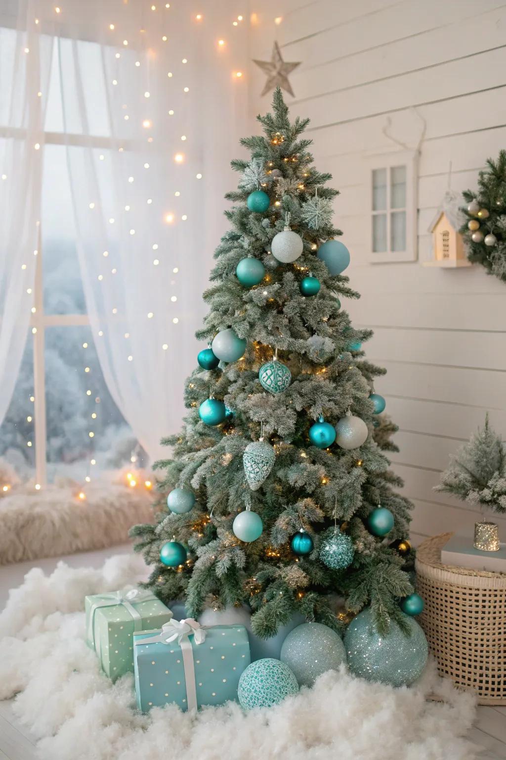 A seafoam and lavish blue tree that transforms your space into a whimsical wonderland.