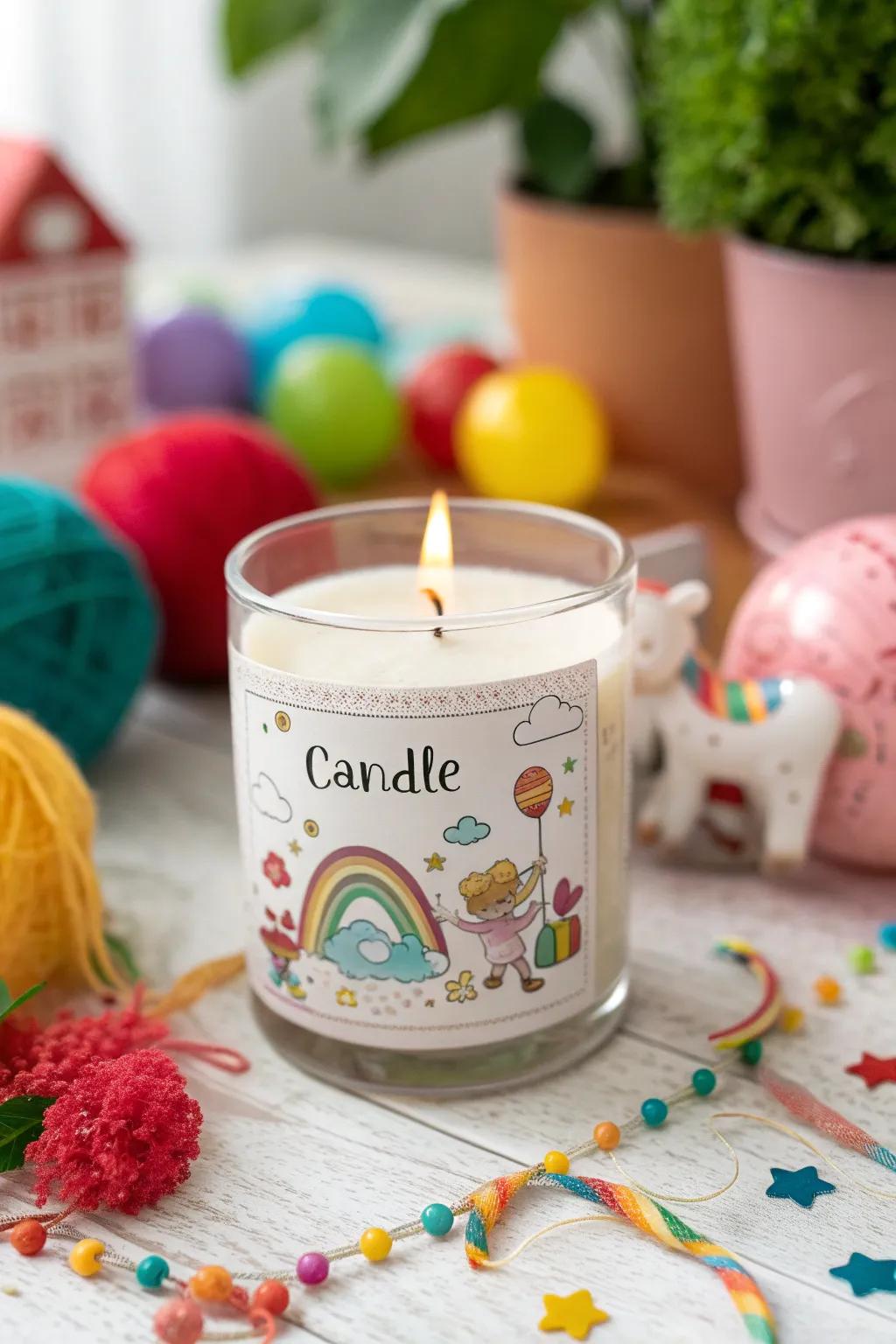 Whimsical candle labels that add a playful twist.