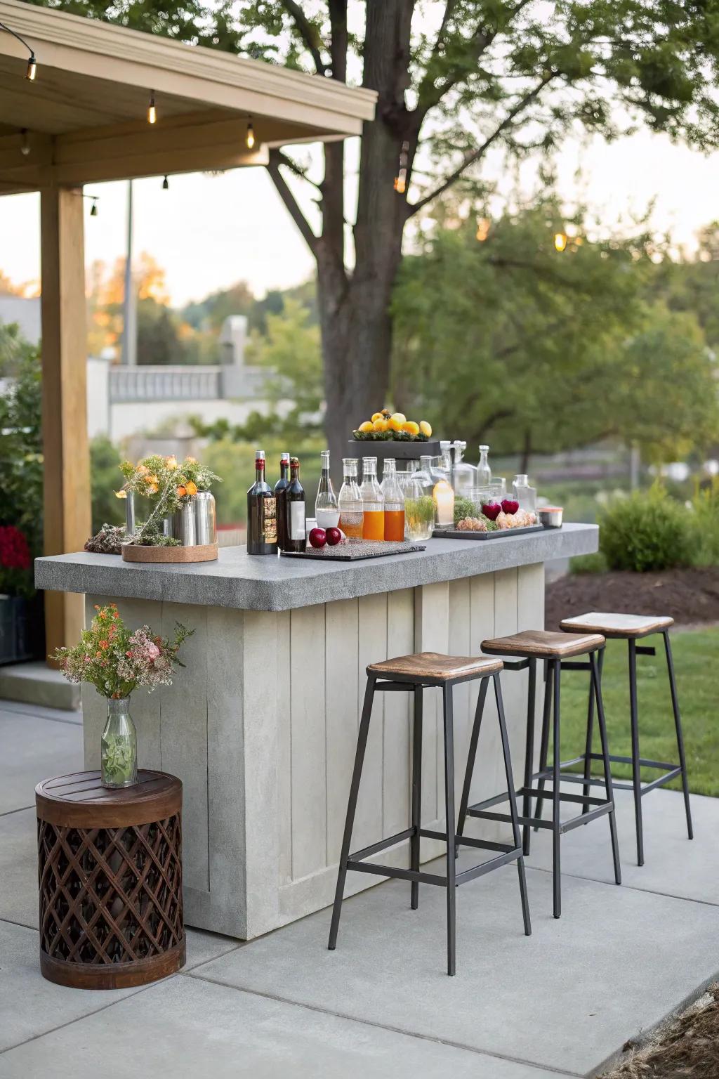 A mini bar enhances your patio's entertainment value.