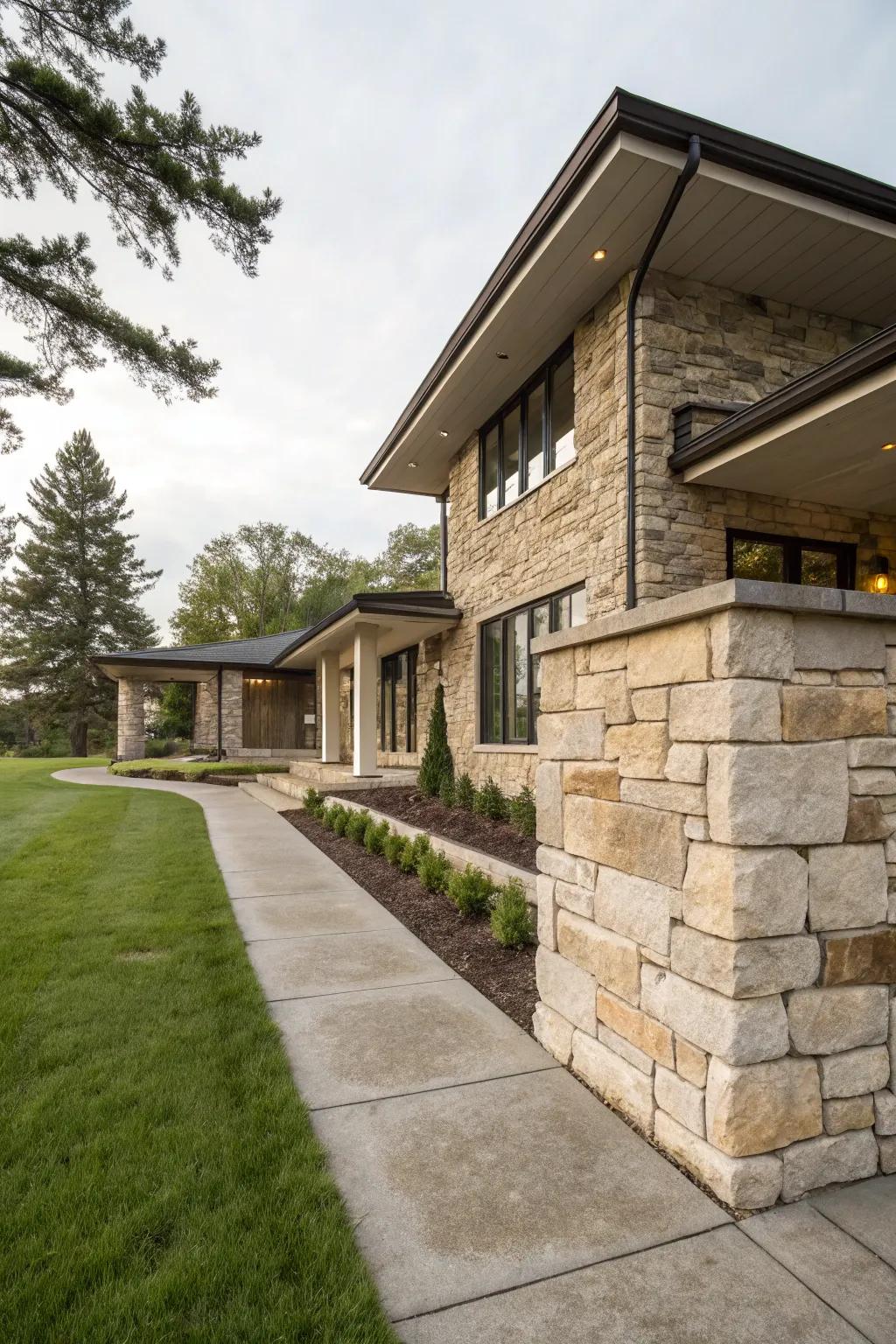 Cornerstones add unique and bold design elements to stone walls.