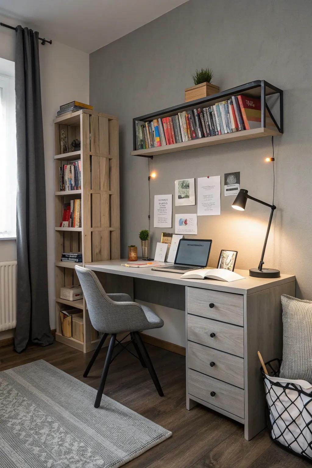 A chic study space boosts productivity and style.