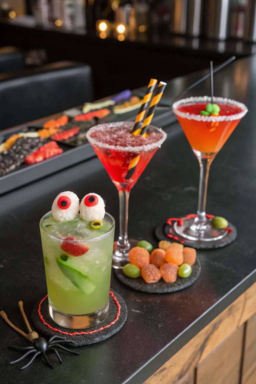 Keep the theme alive with ghoulish garnishes.