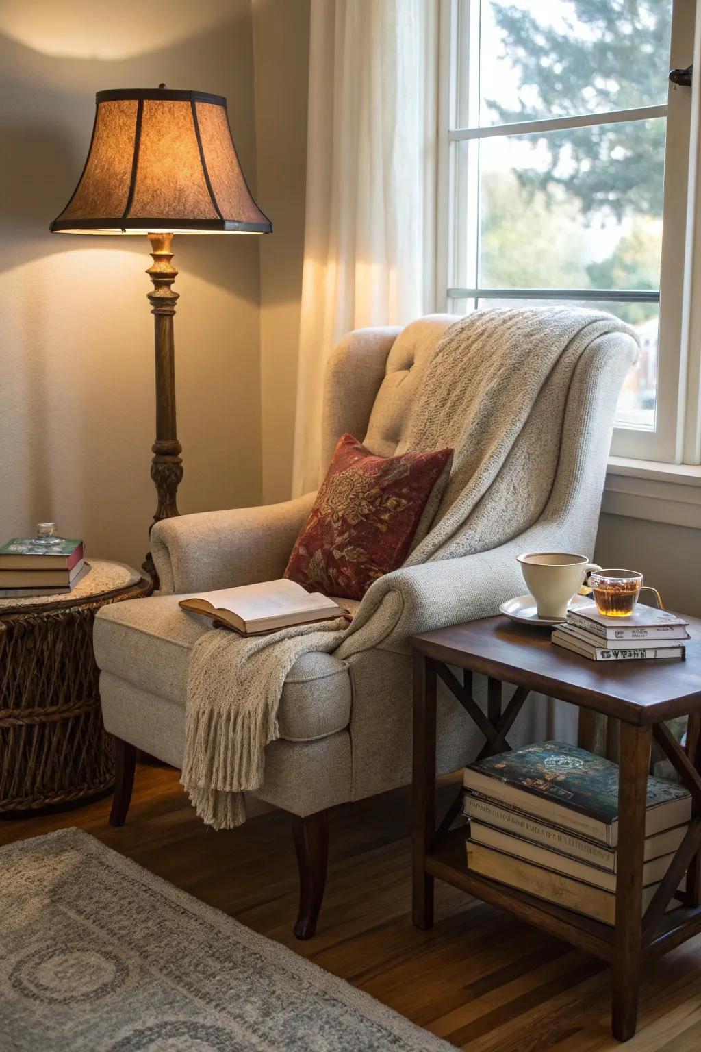 Create a cozy retreat with a charming reading nook.