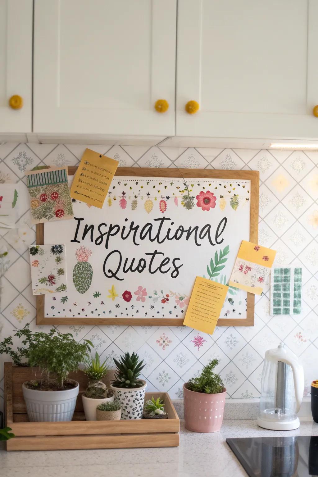 Inspire daily with uplifting quotes on your bulletin board.