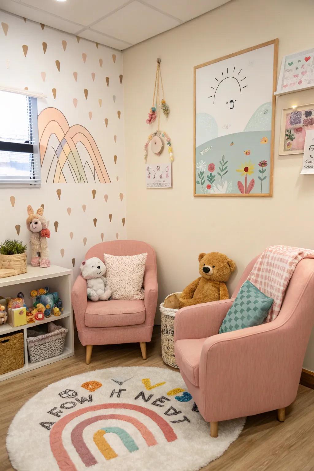 Child-friendly decor adds warmth and charm.