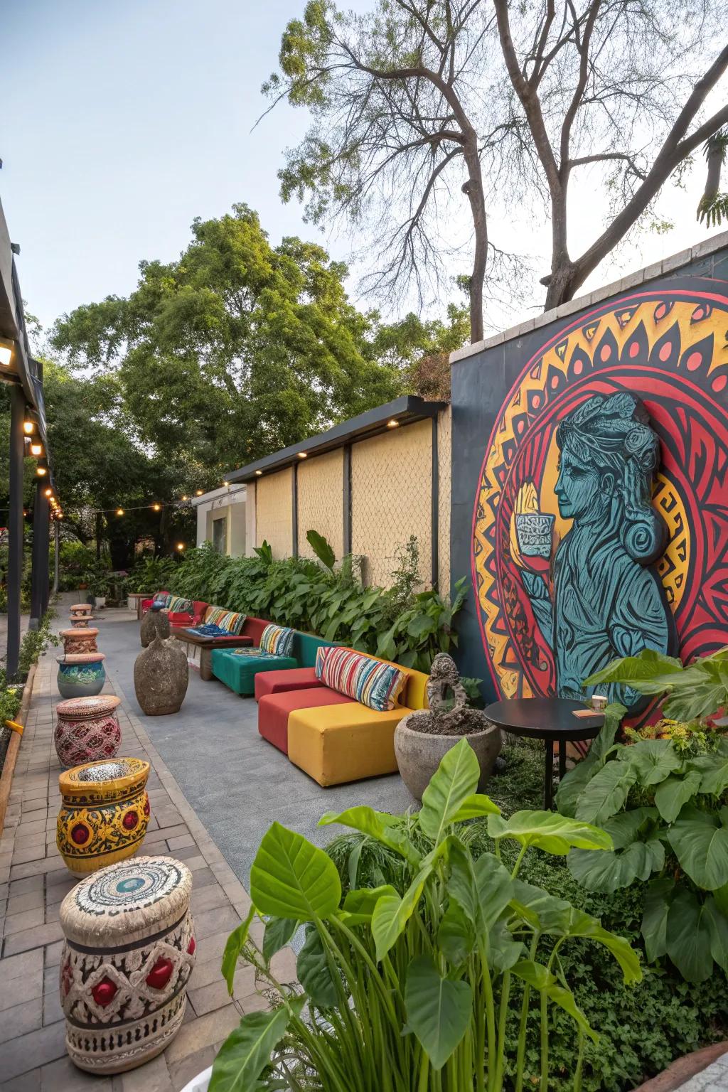 Outdoor art enhances your patio's personality and visual appeal.