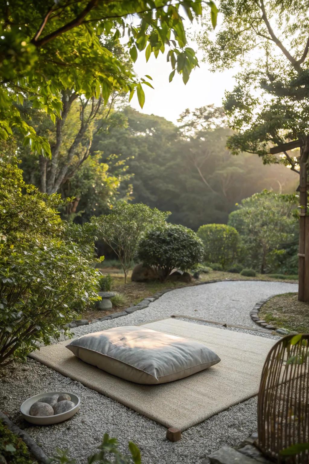 A tranquil meditation corner for mindful moments.