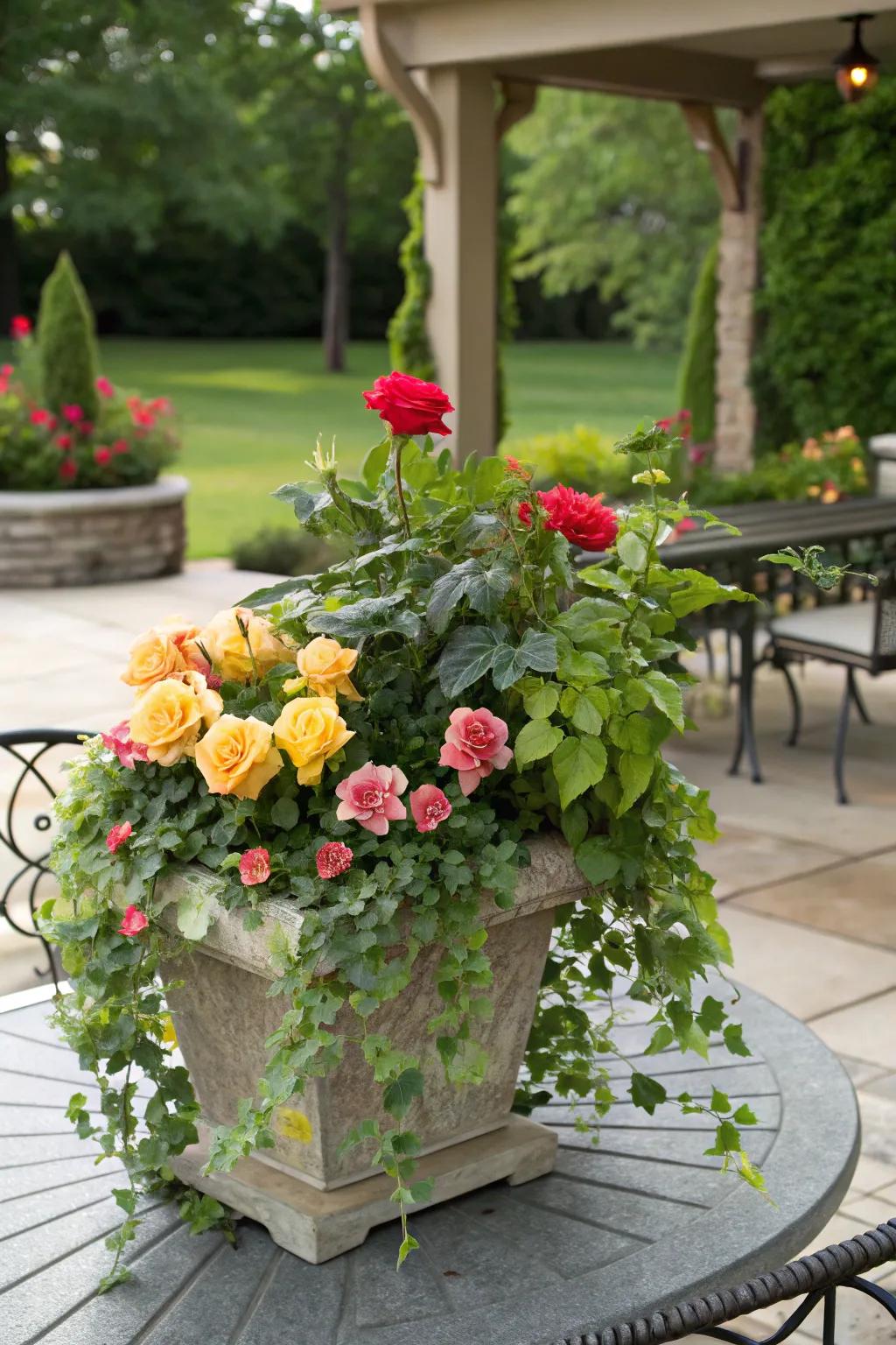Garden Inside with Box and Roses