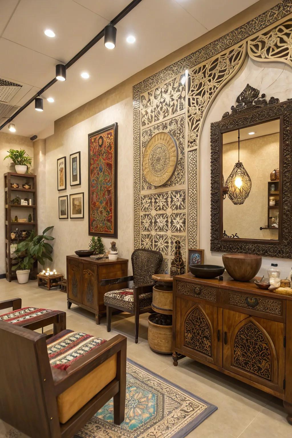 Cultural elements that enrich the salon's atmosphere.