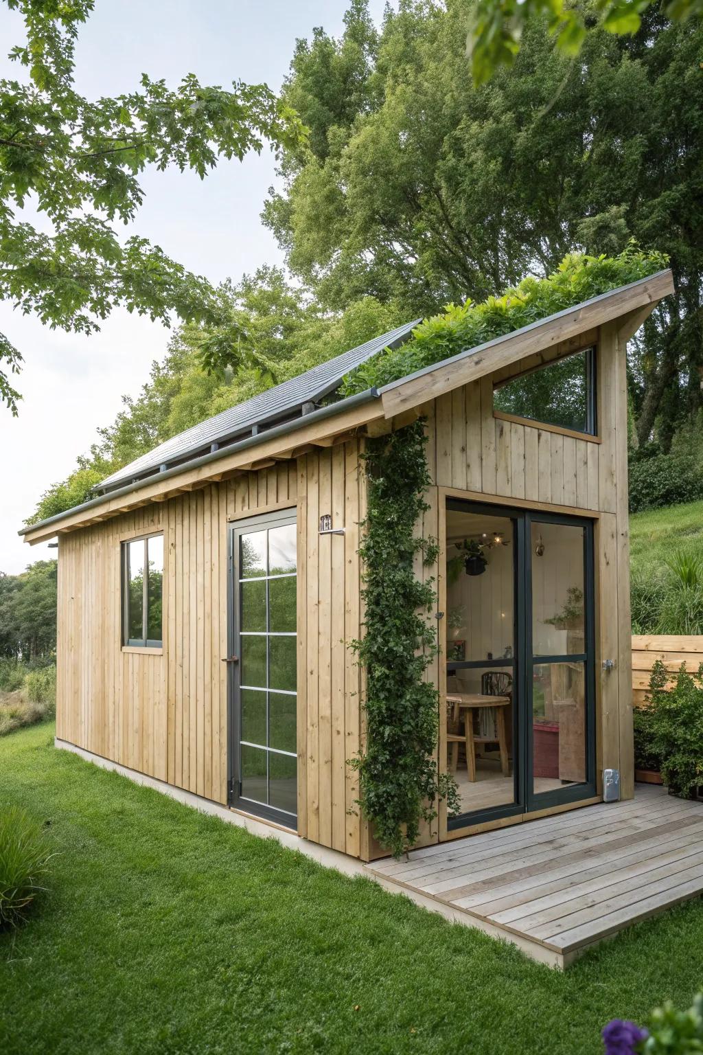 Transform your she shed into an eco-friendly oasis with sustainable materials and design.