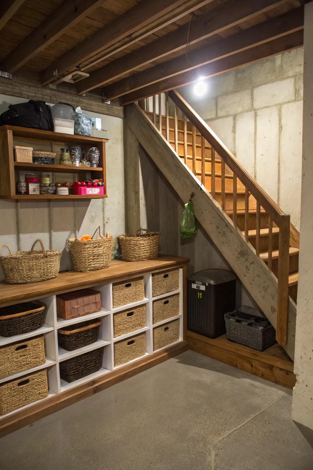 Make the most of under-stairs spaces.