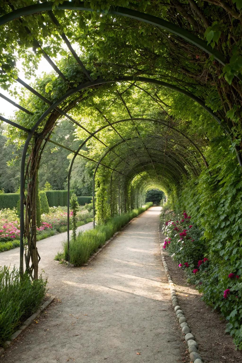 Walk through magic with an enchanting tunnel trellis.