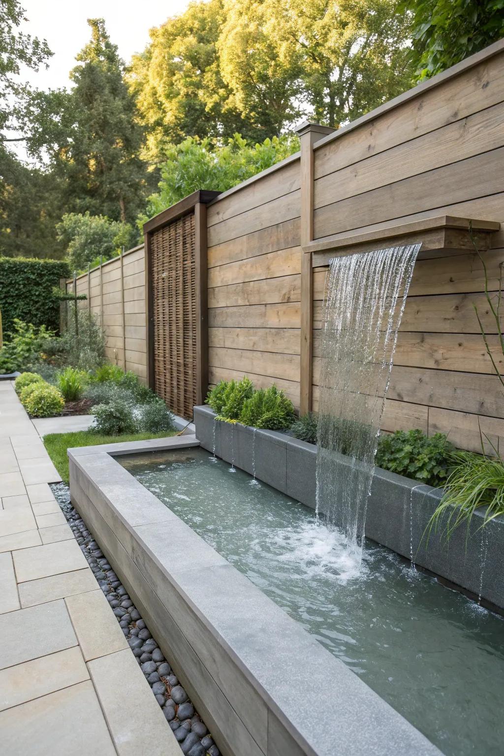 Water surfaces turn fences into stunning focal points.