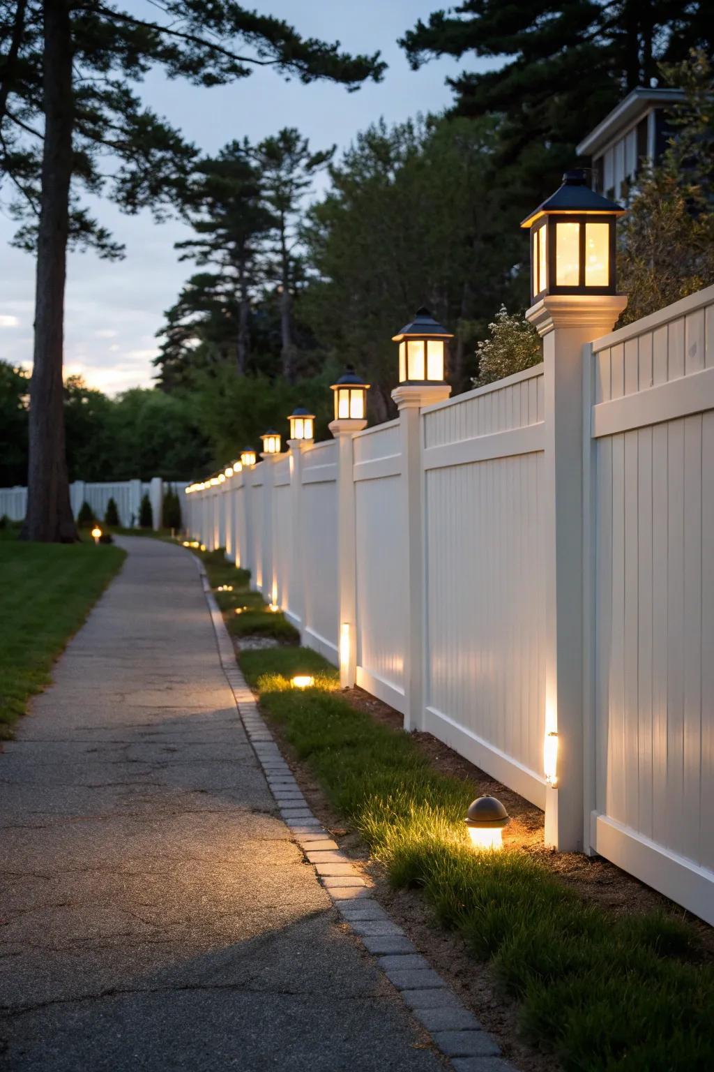 Bollard lights provide classic elegance and safety.