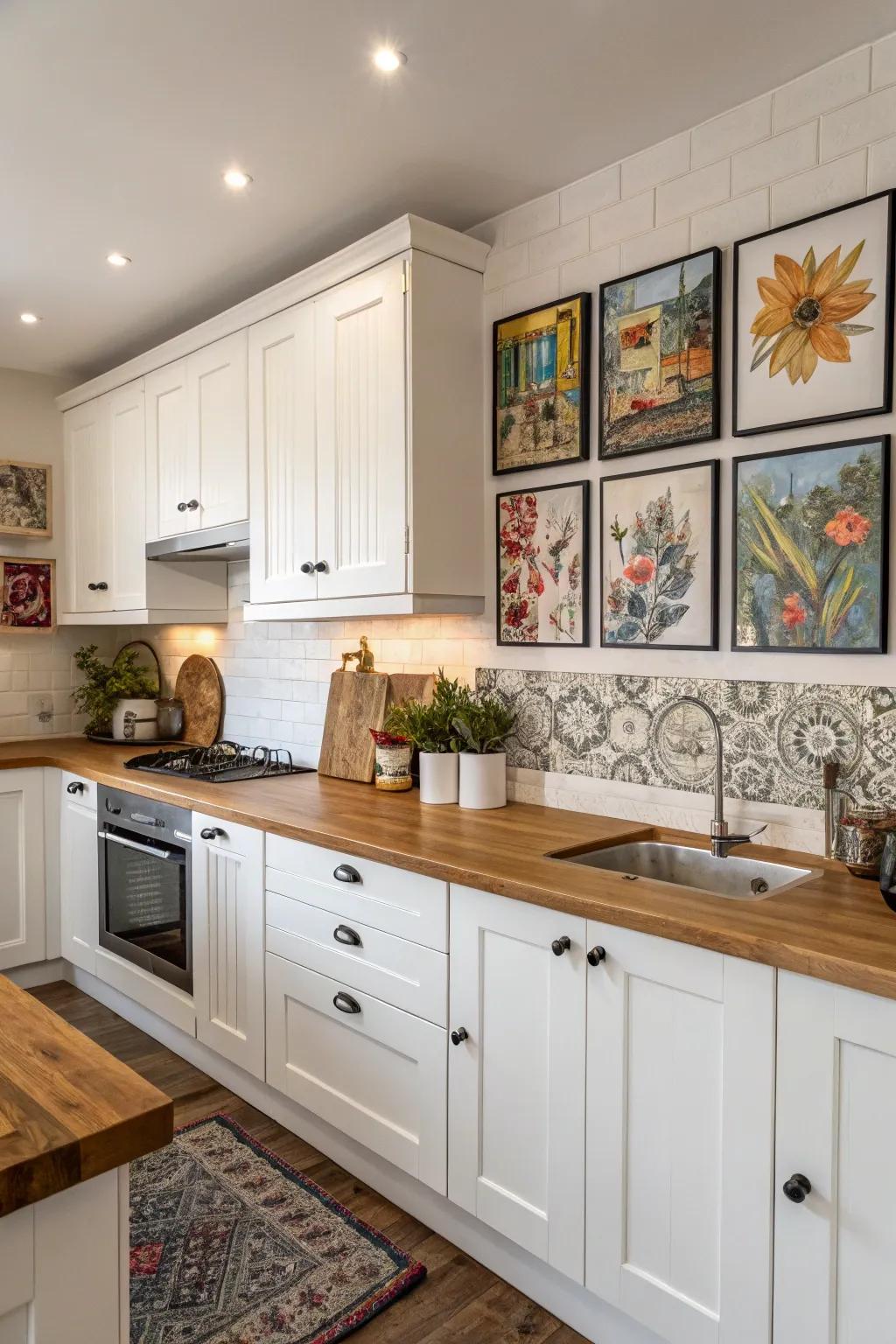 Artistic flair brings a personal touch to this kitchen.