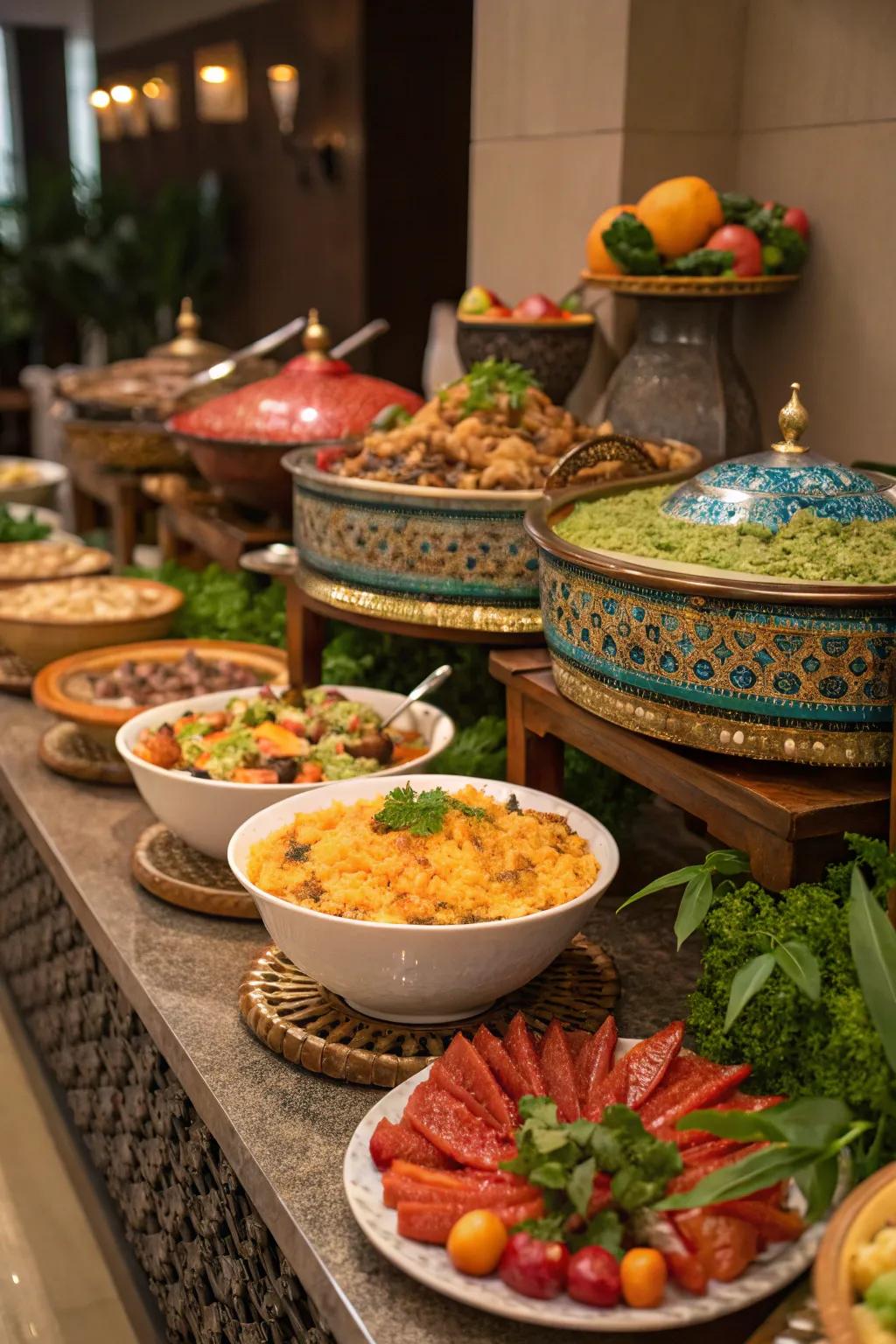 Authentic dishes celebrating the couple’s cultural heritage.