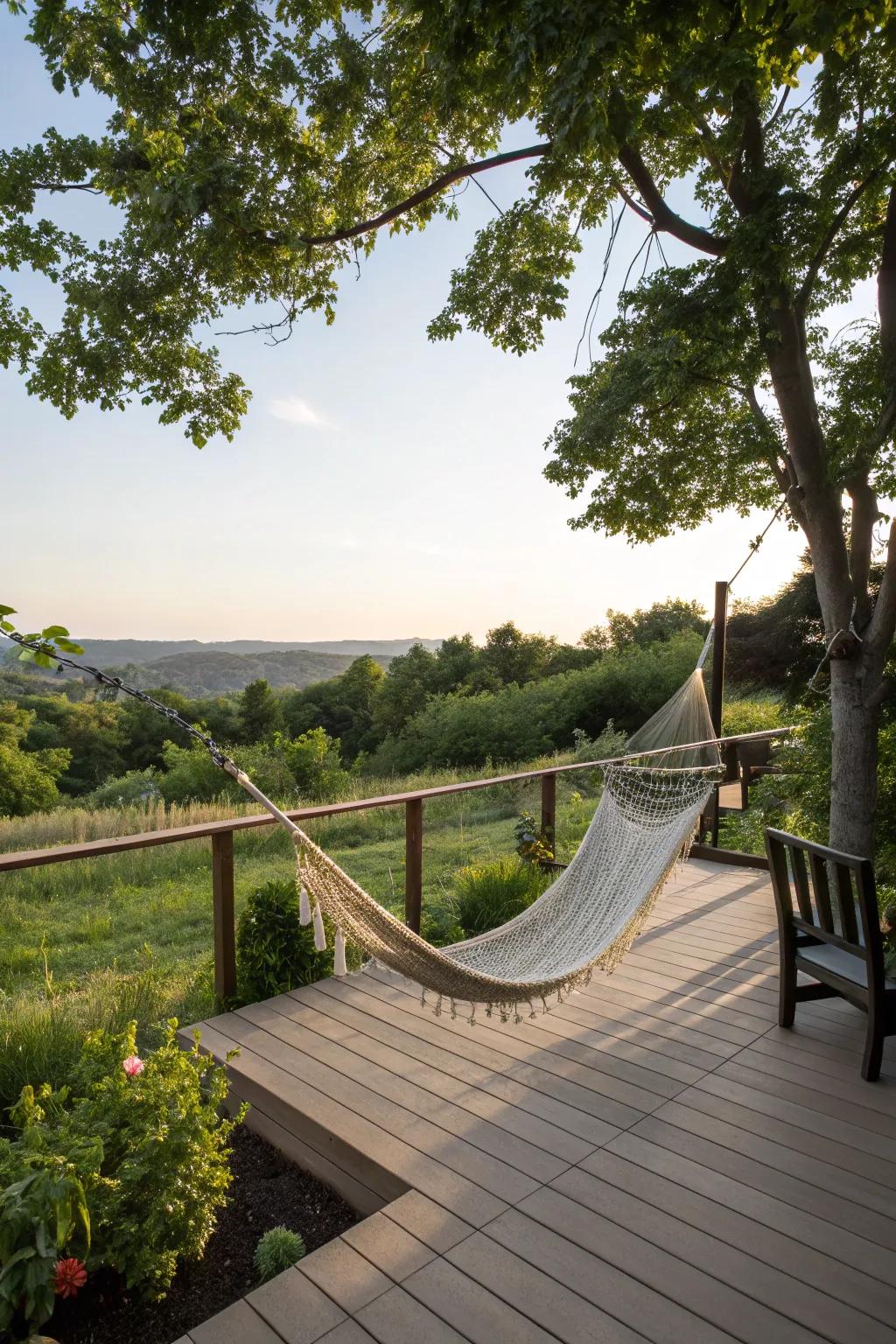 A sling bed retreat ideal for leisure and relaxation.