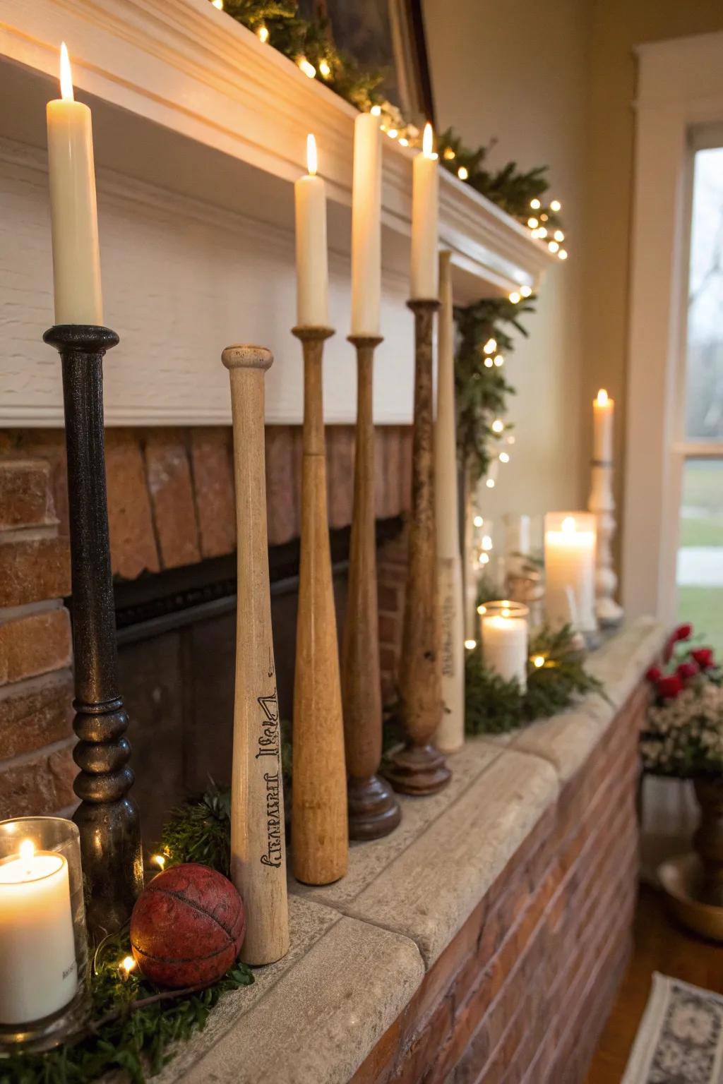 Candle holders that light up your love for baseball.