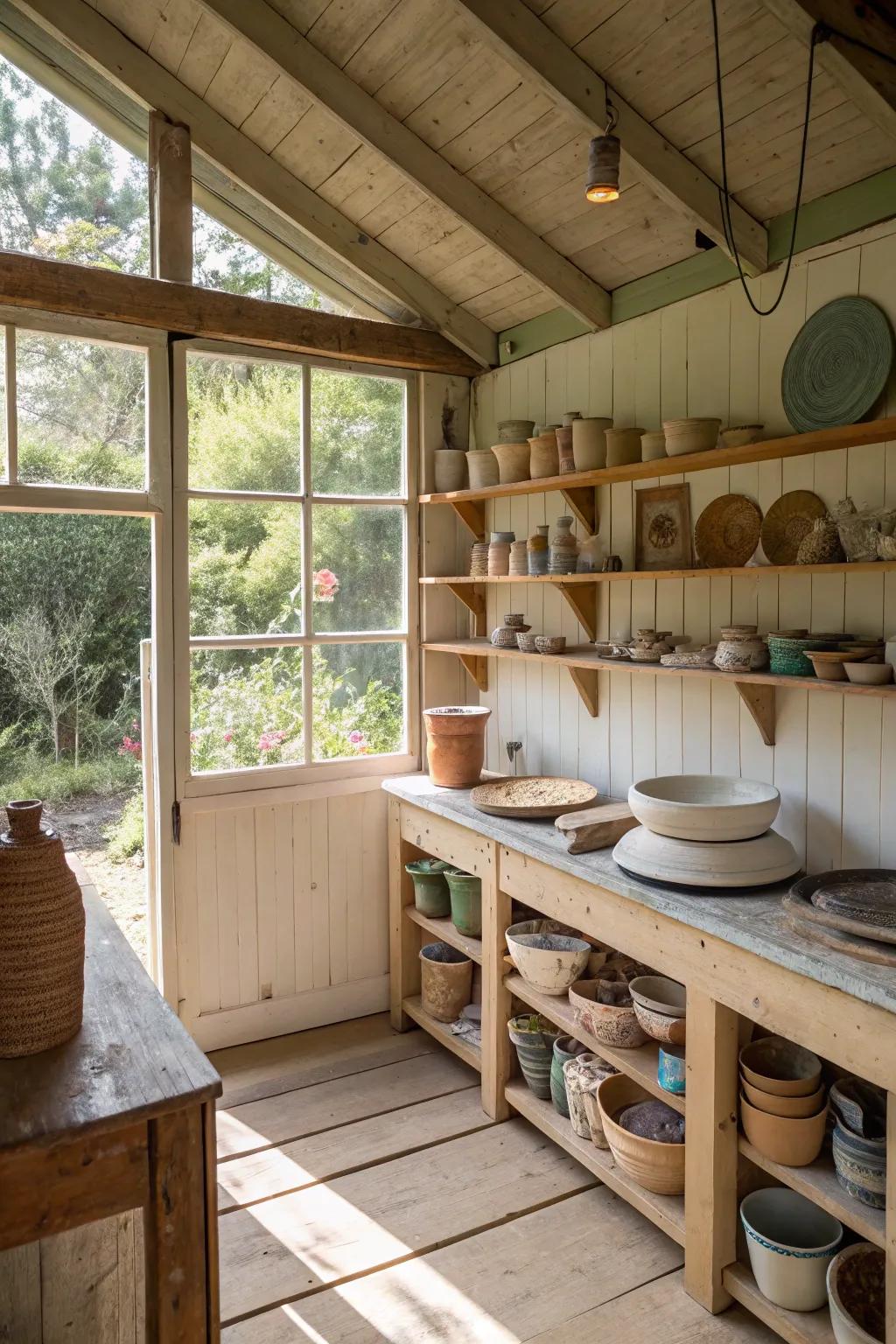 A vintage pottery studio for creative exploration.