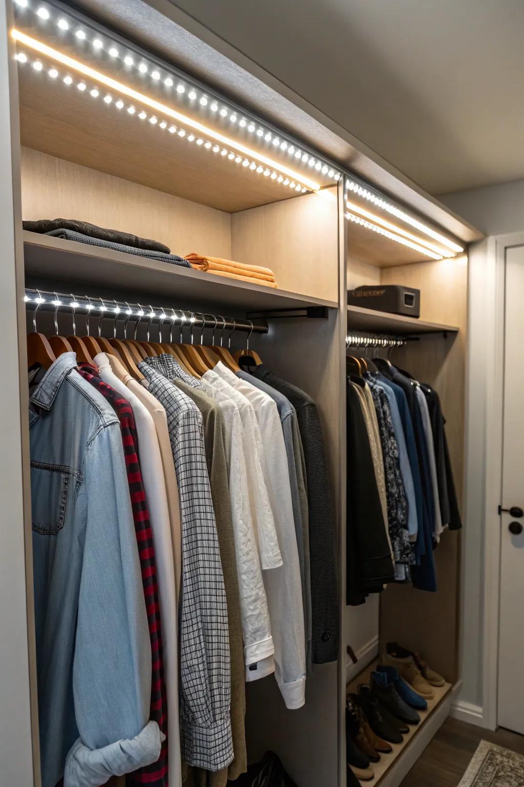 Transform your closet with strategic lighting.